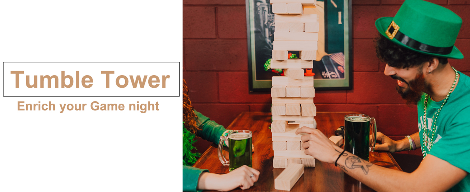 Giant Tumble Tower Stacking Game (2Ft to 4.2Ft) - 54 PCS Pine Wood Blocks with Dice and Carry Bag detail 8