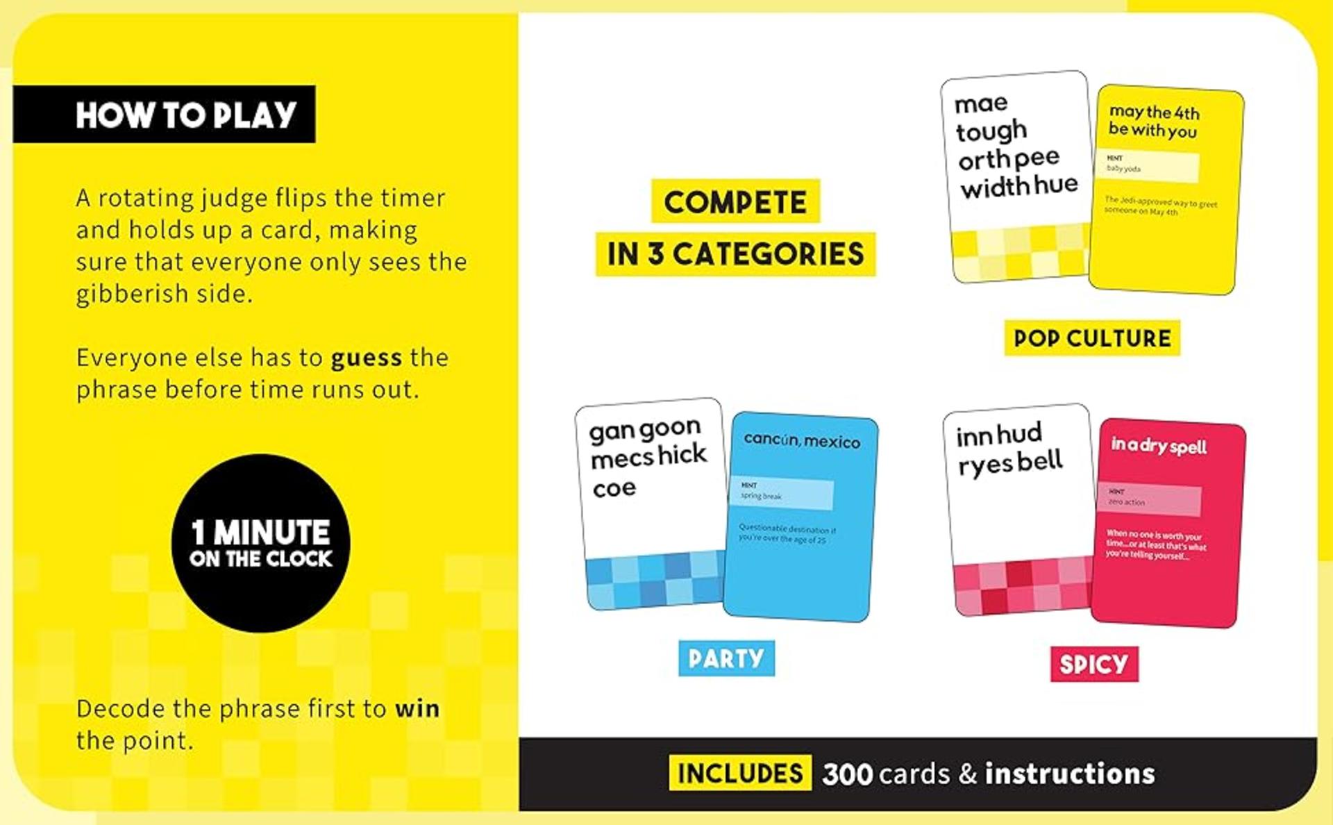 Guess the Gibberish Party Game for Adults - Funny Card Game Activity for Groups detail 3