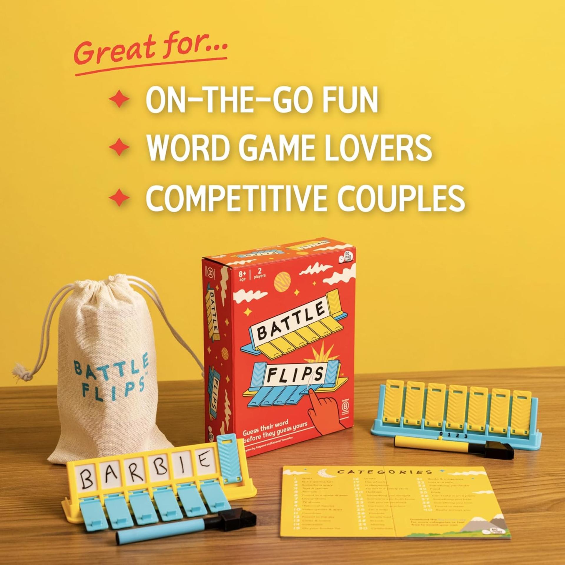 Battle Flips: 2-Player Word Prediction Travel Game for Families and Couples - 6