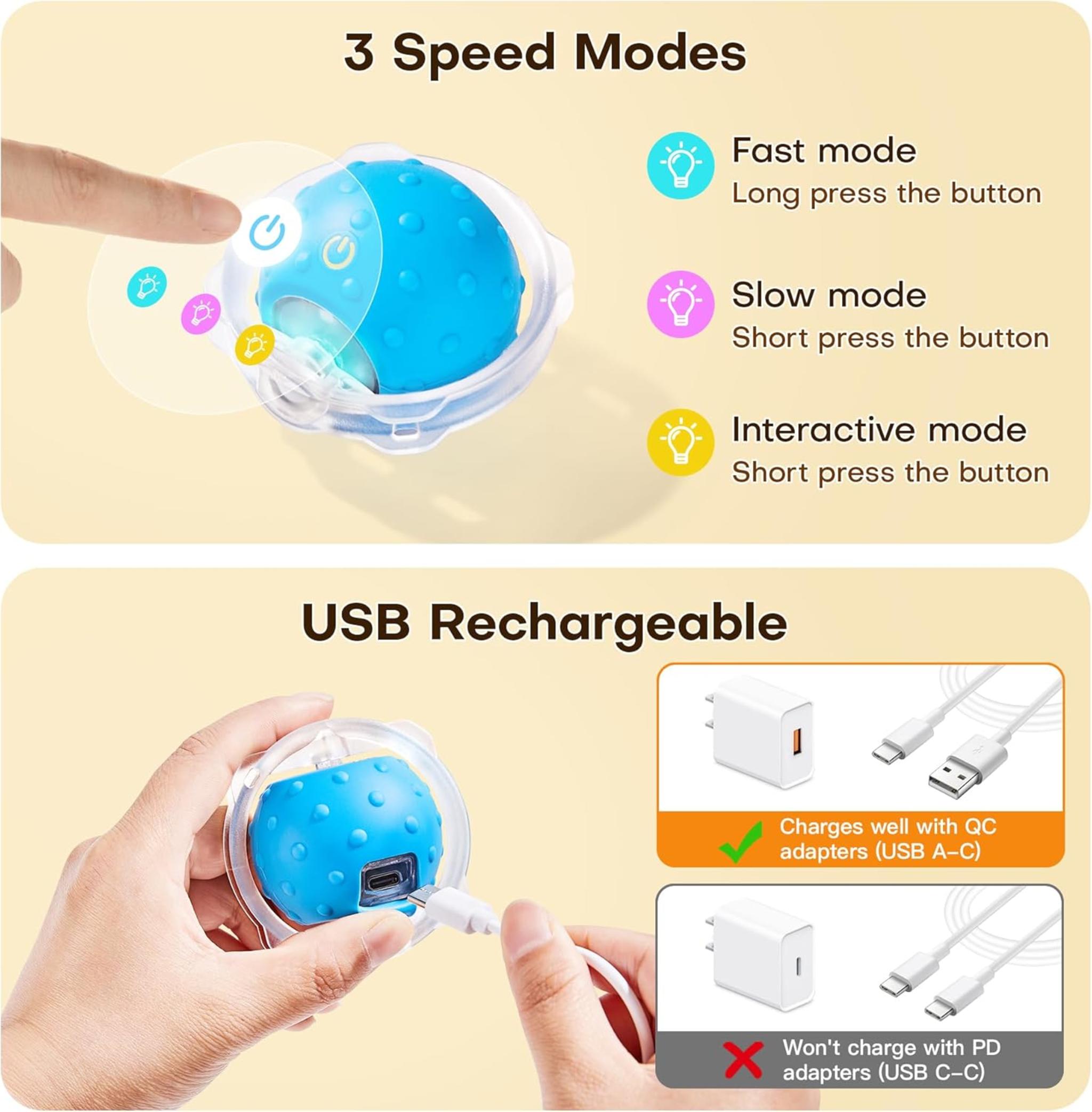 Interactive Cat Toy with Motion-Activated Ball & 28-Inch Play Mat