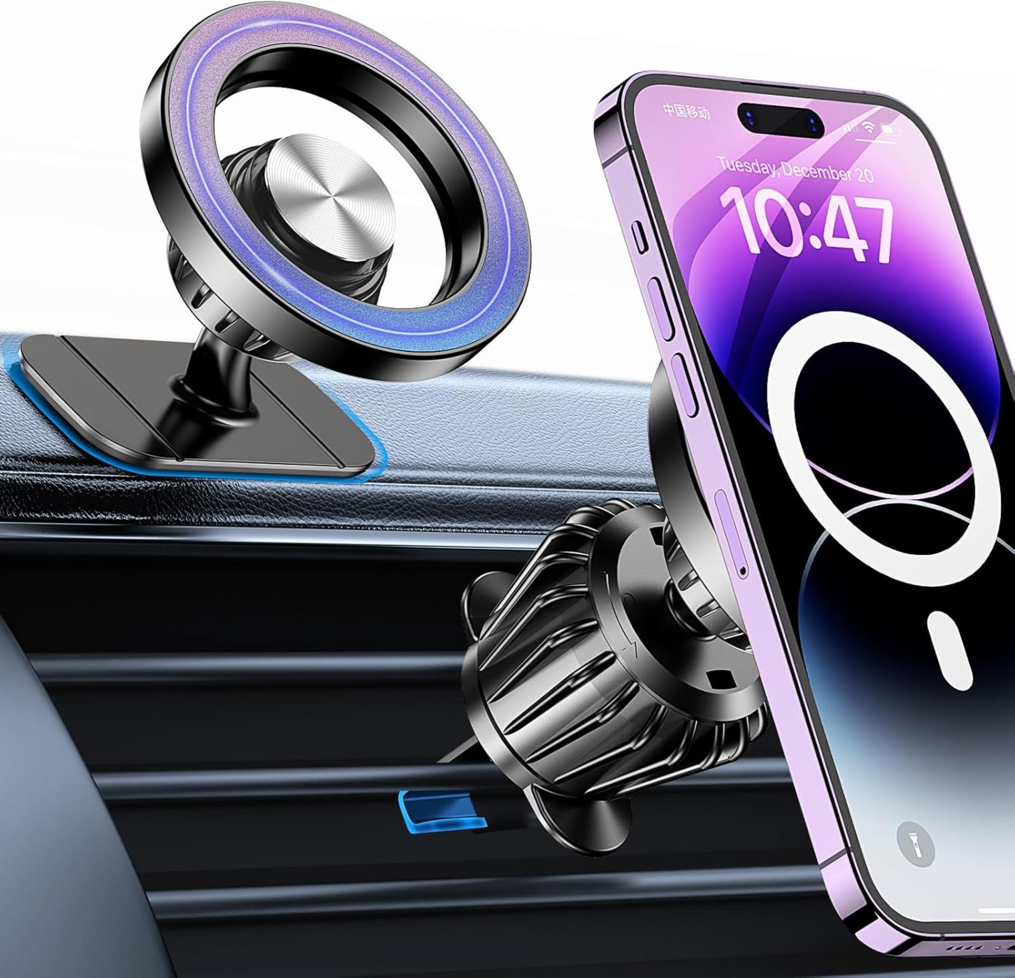 20 Magnet MagSafe Car Mount with 360° Rotation - Universal Phone Holder for Dashboard