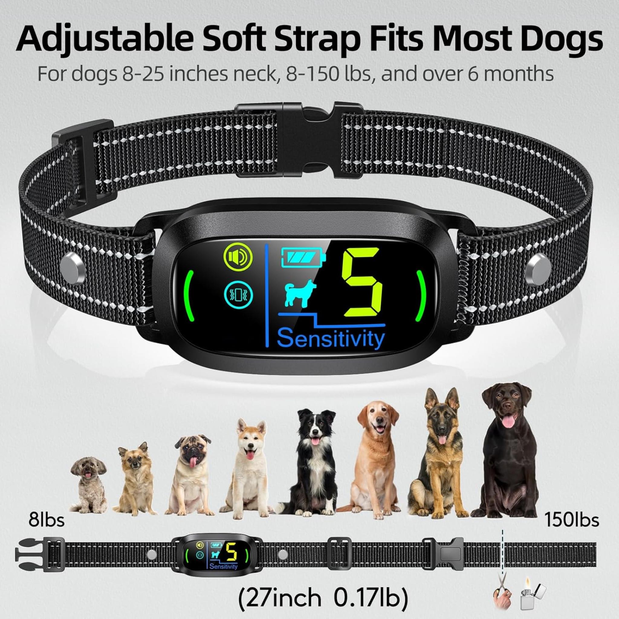 Smart Bark Collar - 5 Sensitivity Levels, Beep & Vibration Modes