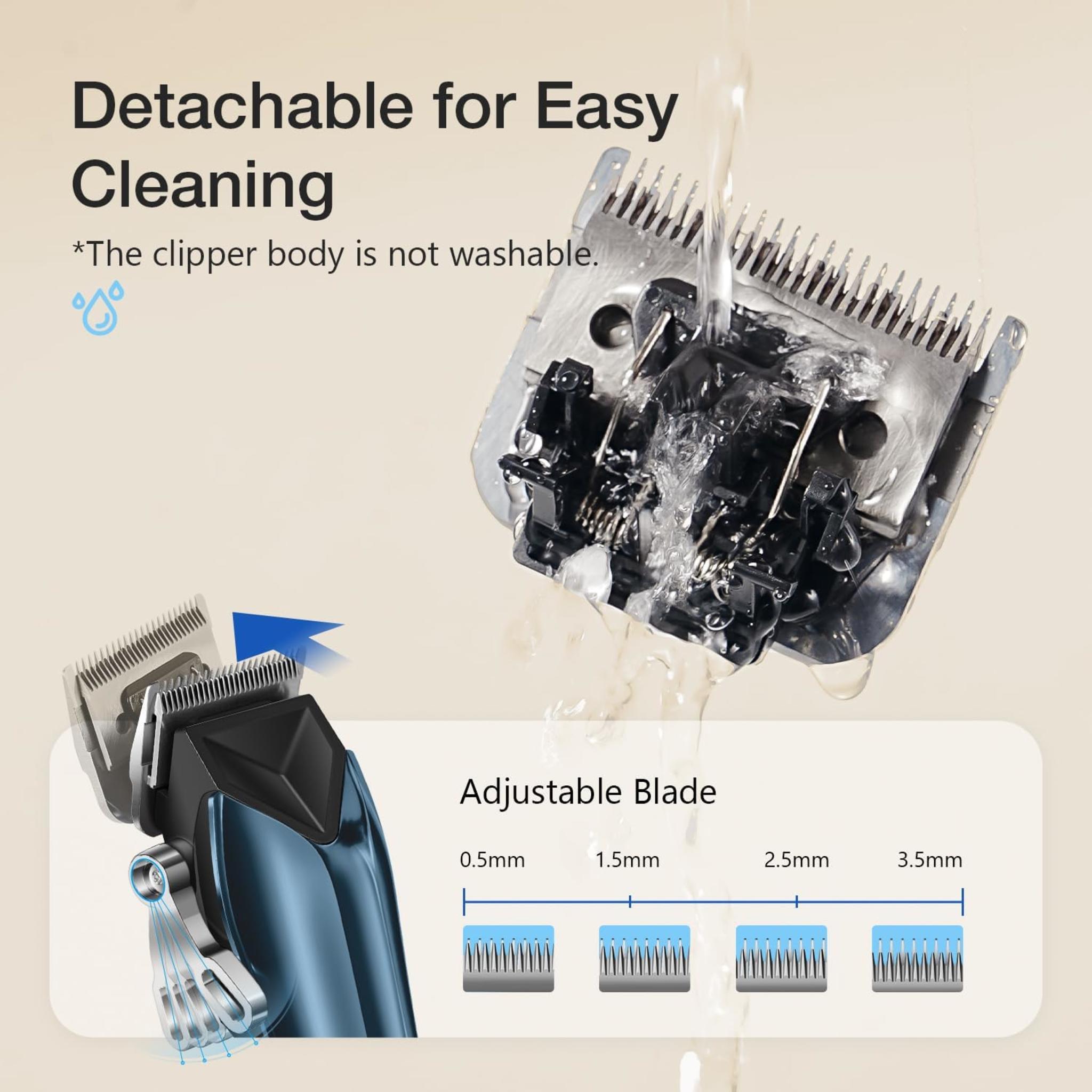 Professional Cordless Pet Clipper for Thick Coats - 8 Guide Combs, Quiet Operation, Fast Charging