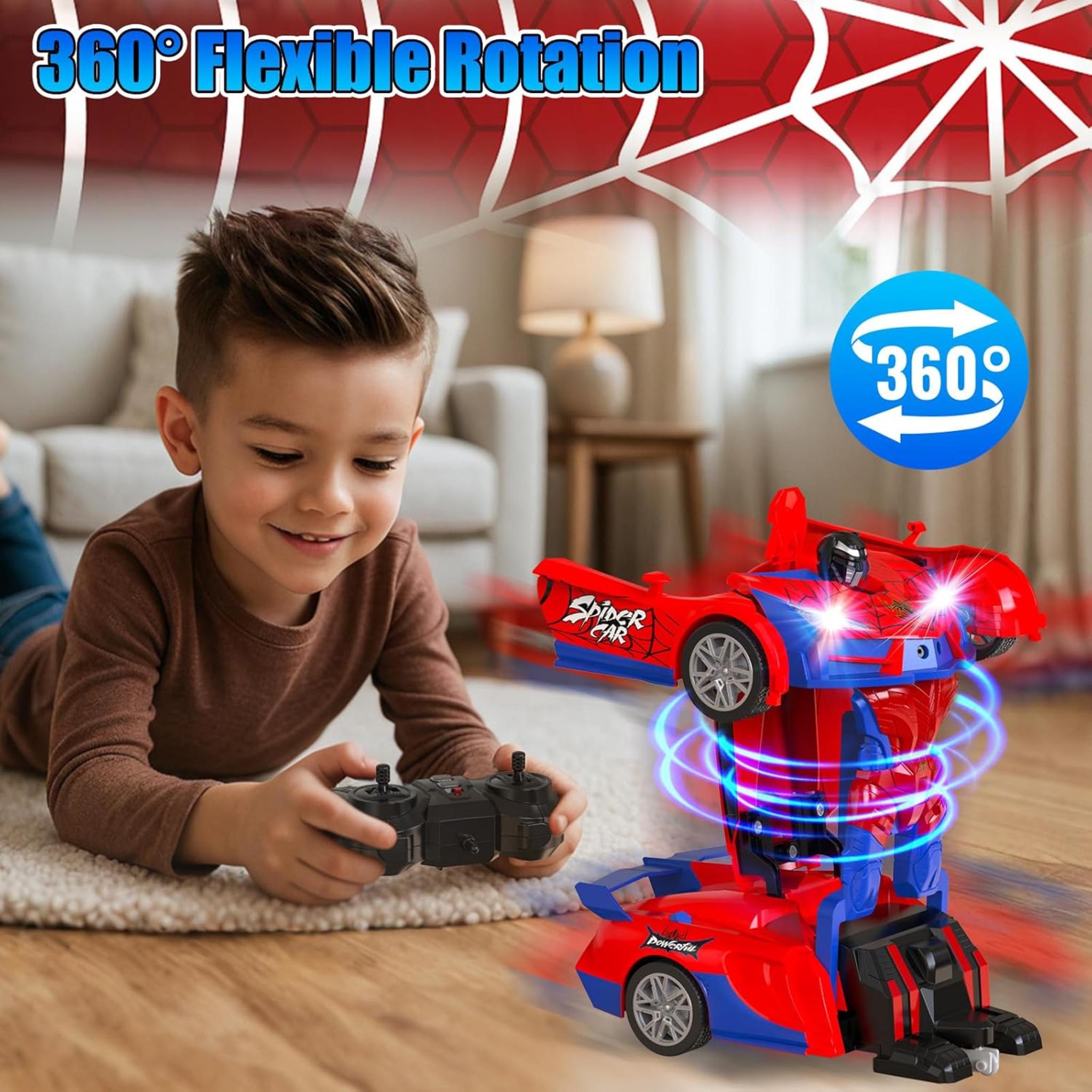 2-in-1 Transforming RC Car with Dual-Color Lights