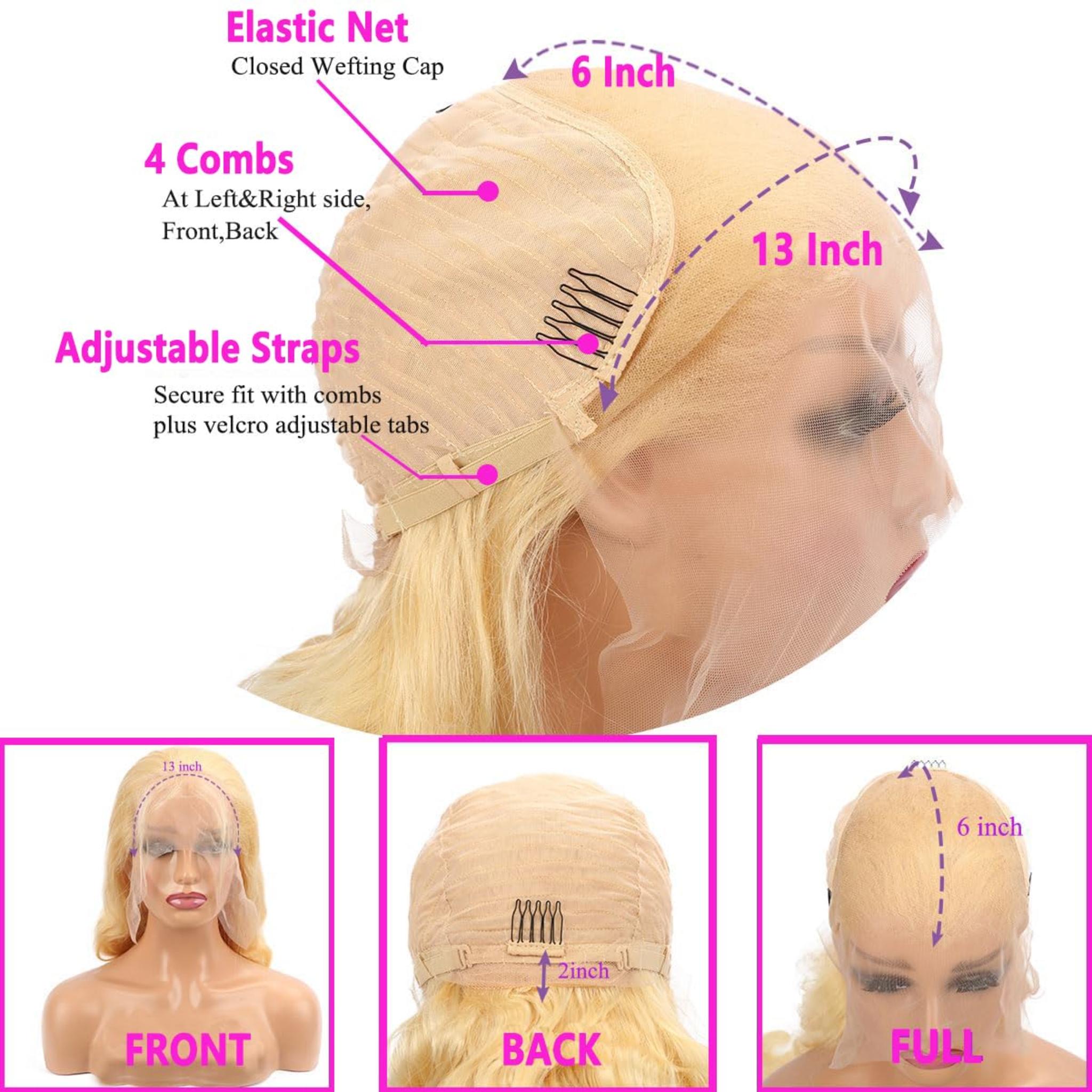 613 Blonde 28-Inch Body Wave Human Hair Wig