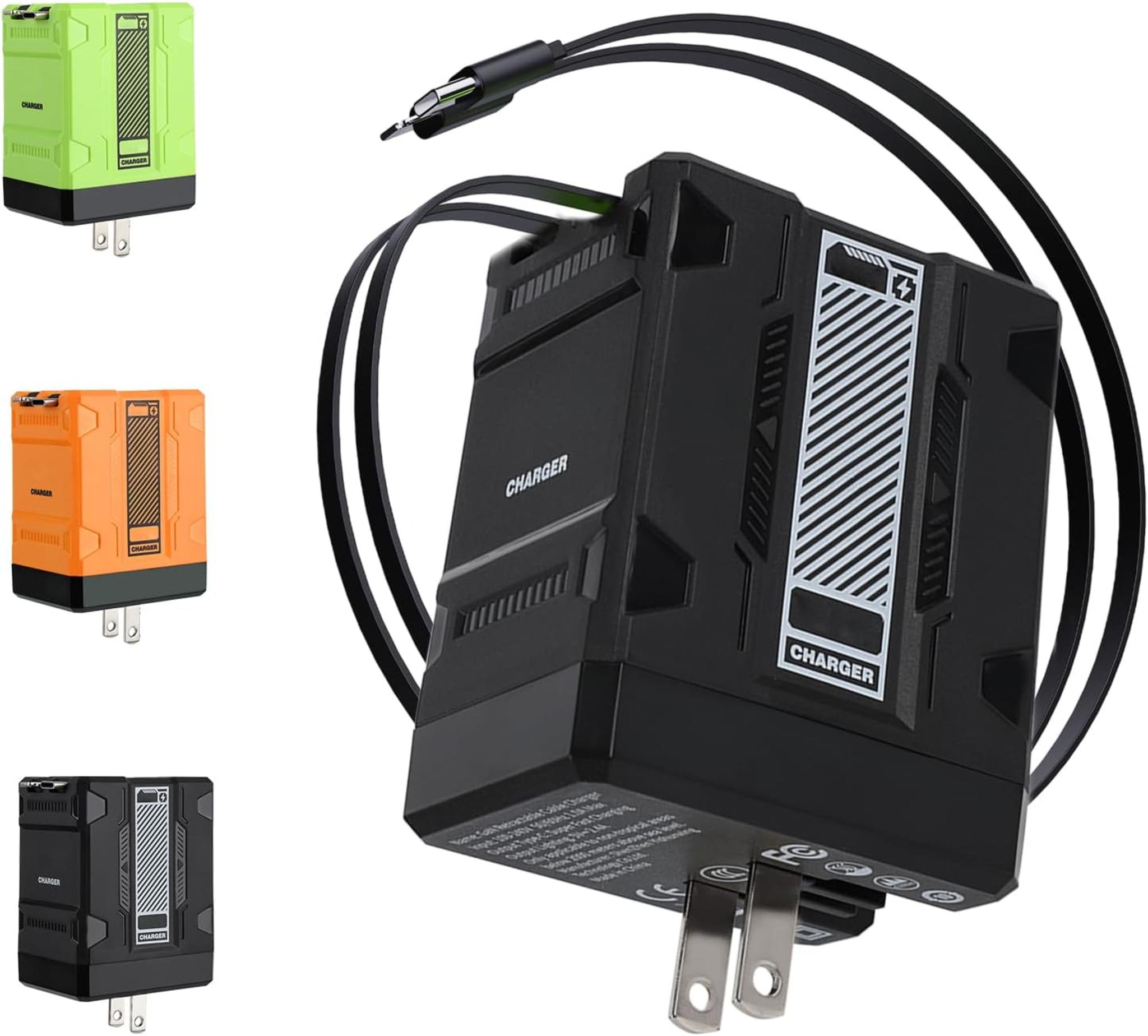 2-in-1 Retractable Wall Fast Charger 120W with Foldable Plug for Phone Tablet Laptop