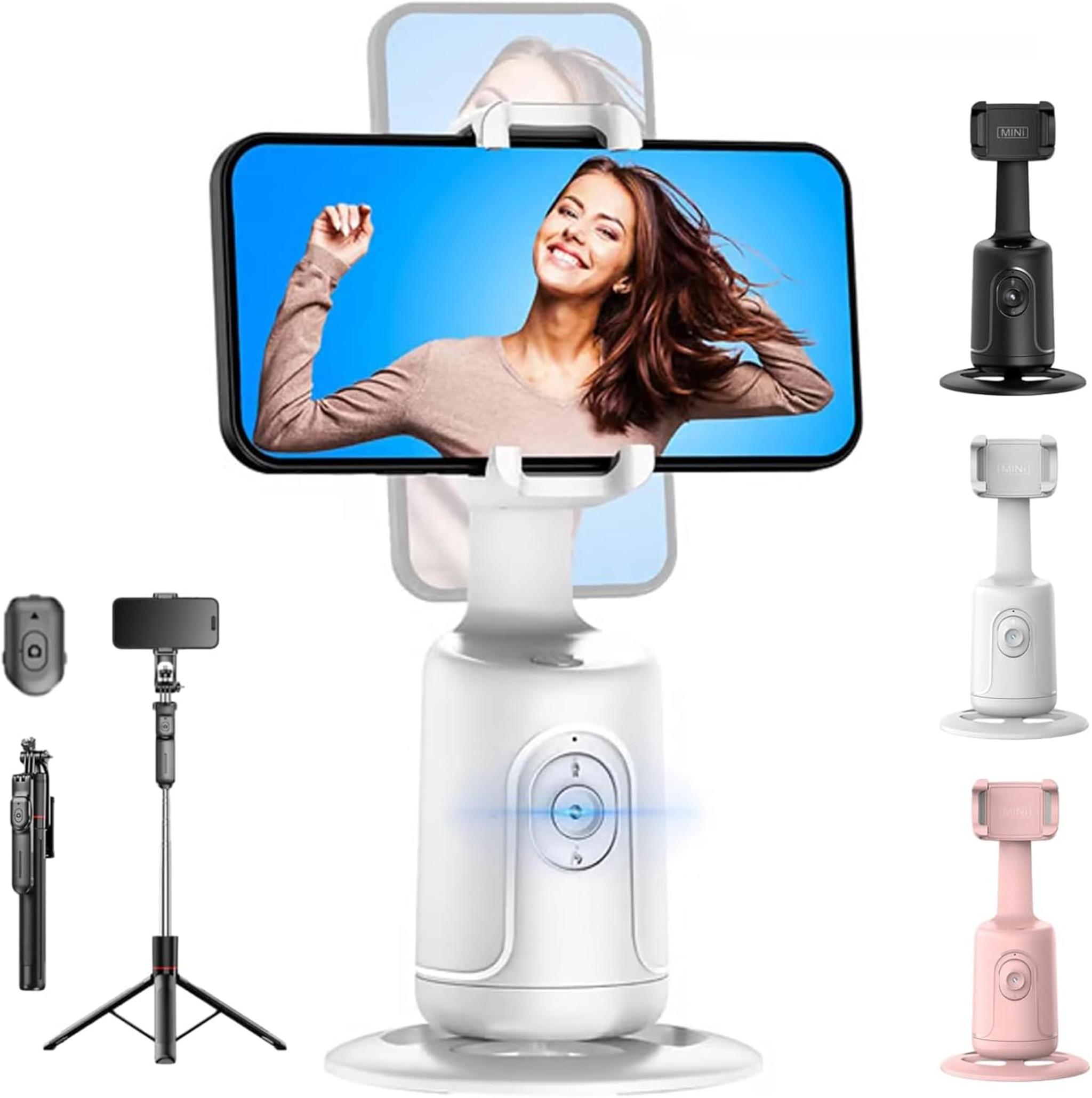 Smart AI Facial Recognition Phone Tripod with 360° Tracking, Gesture Control & Remote