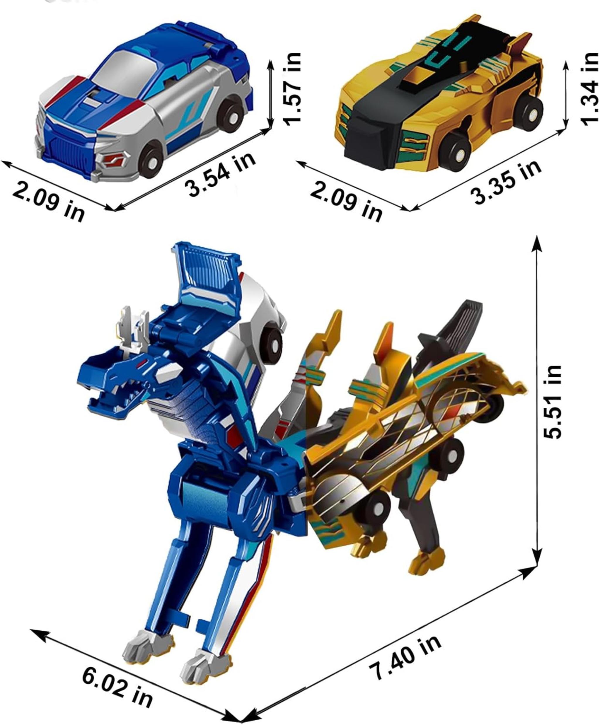 2-in-1 Magnetic Collision Dinosaur Car Toy | Transformable Robot Toy for Kids