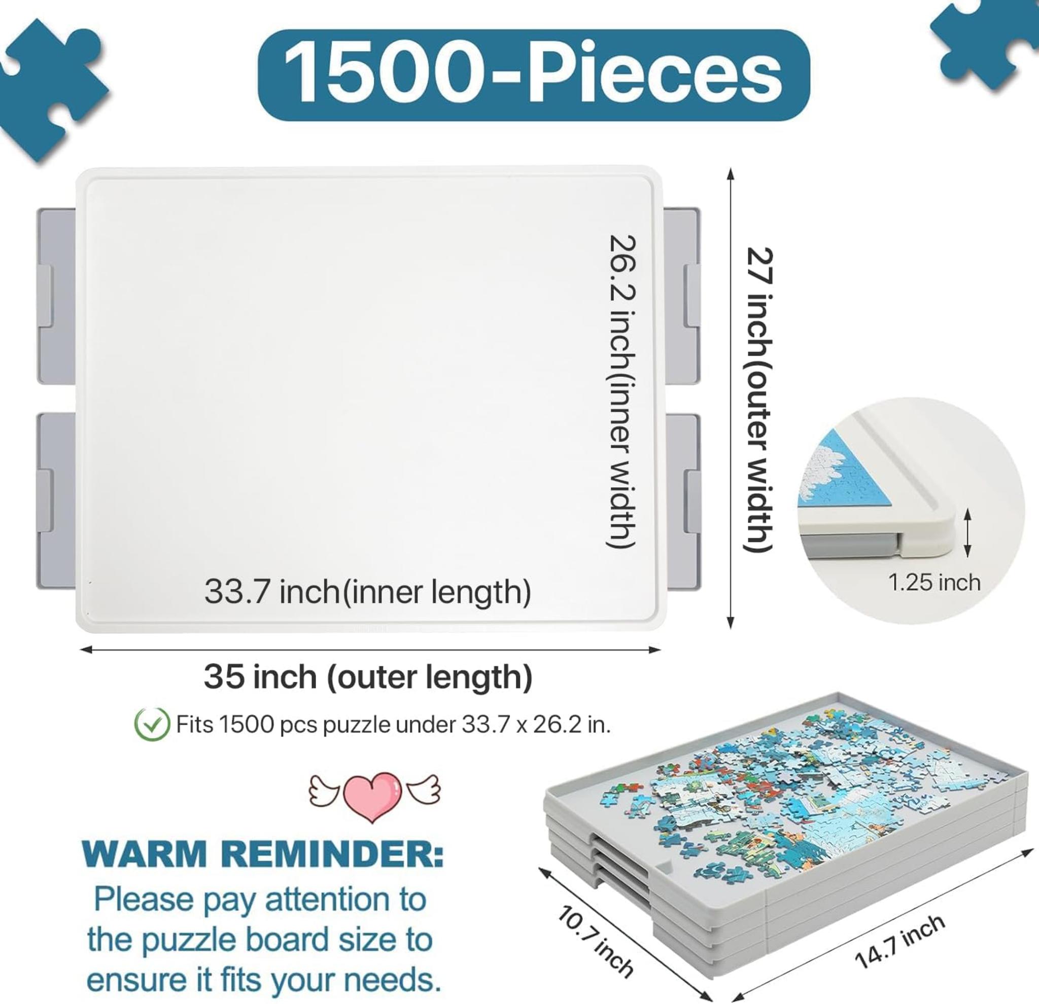 1500-Piece Rotating Puzzle Board with Drawers & Cover