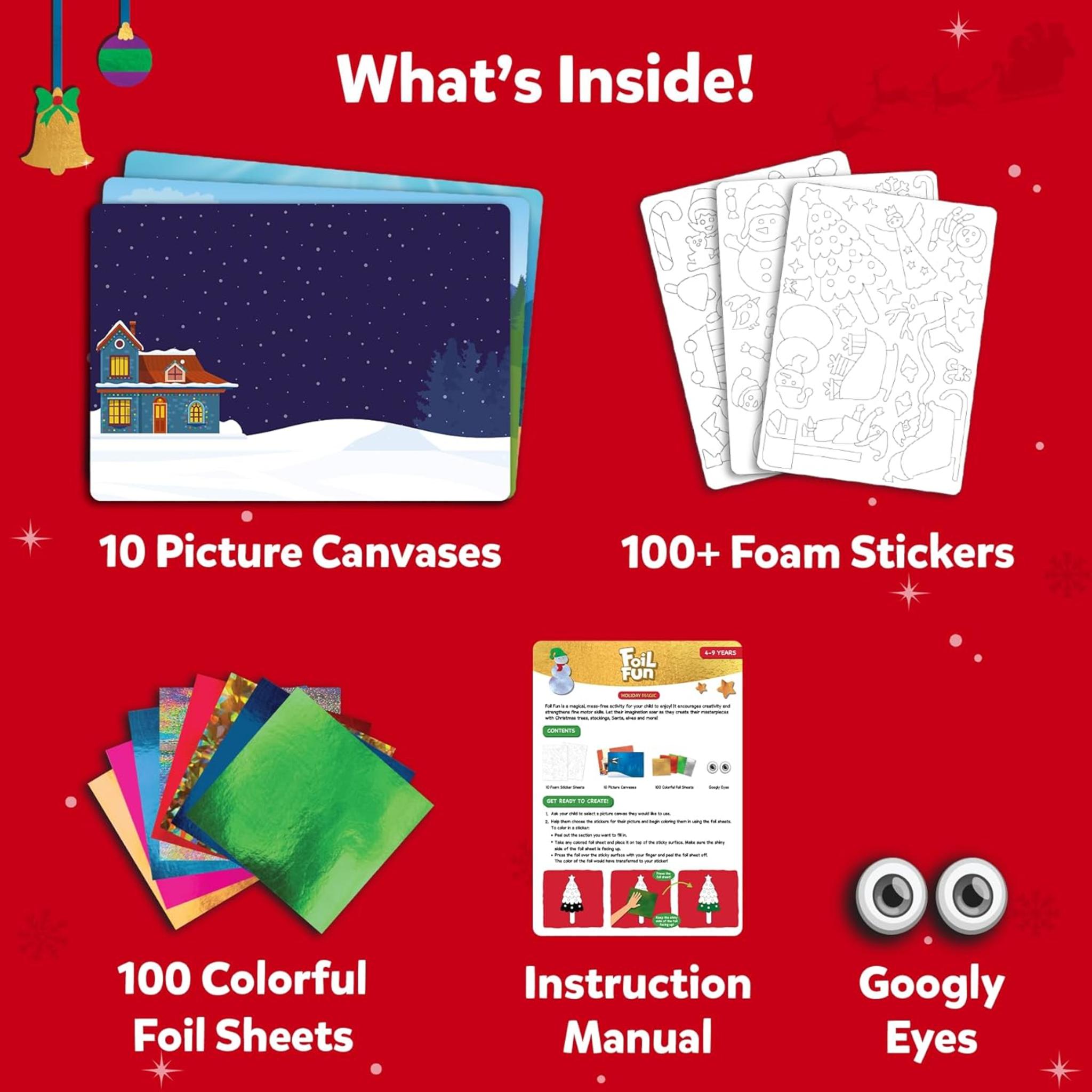 Foil Fun Holiday Art & Craft Kit for Kids Ages 4-9