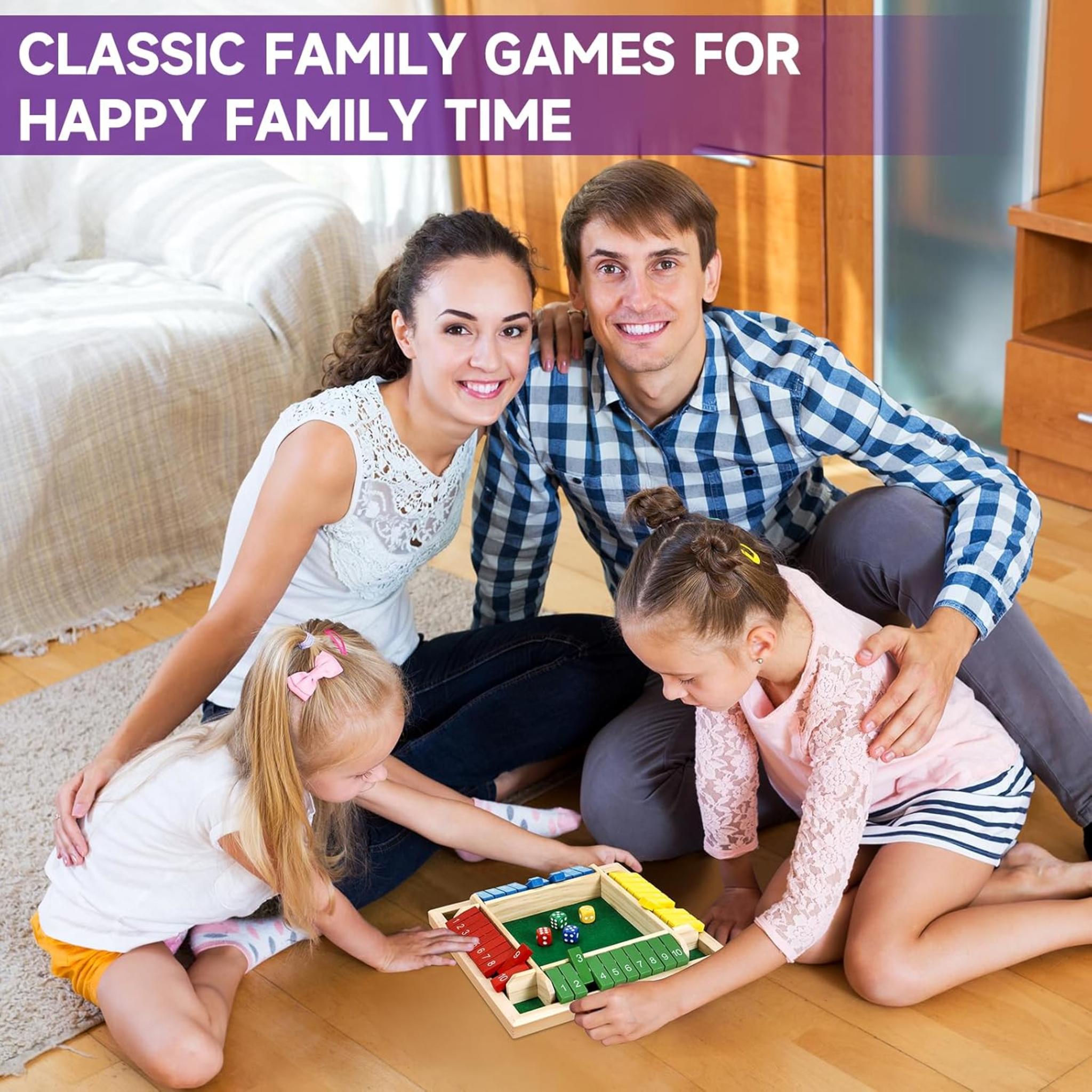 Shut The Box Dice Game - Classic Wooden Board for Family & Pub