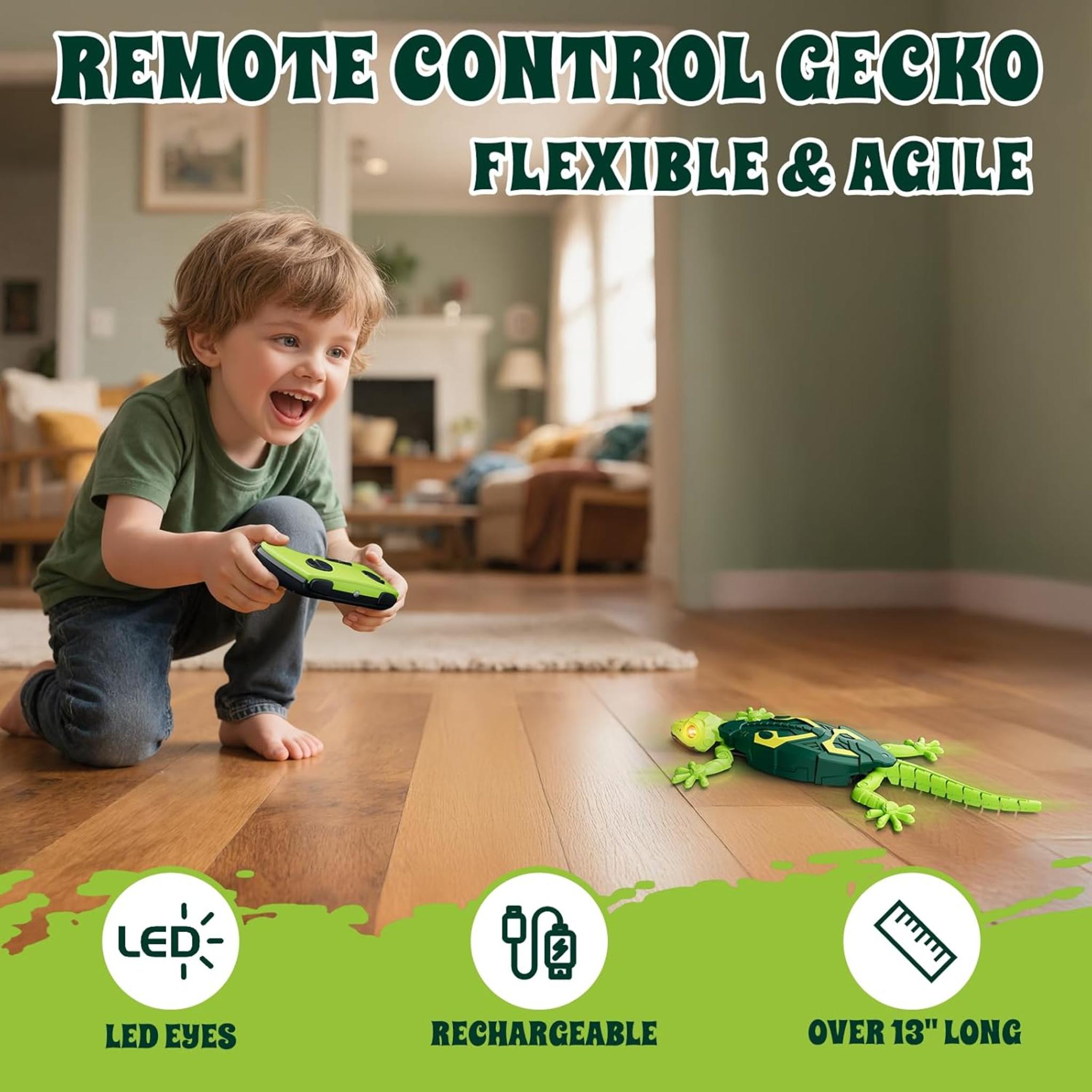 Remote Control Gecko Robot Toy, Rechargeable Wall Climbing RC Animal