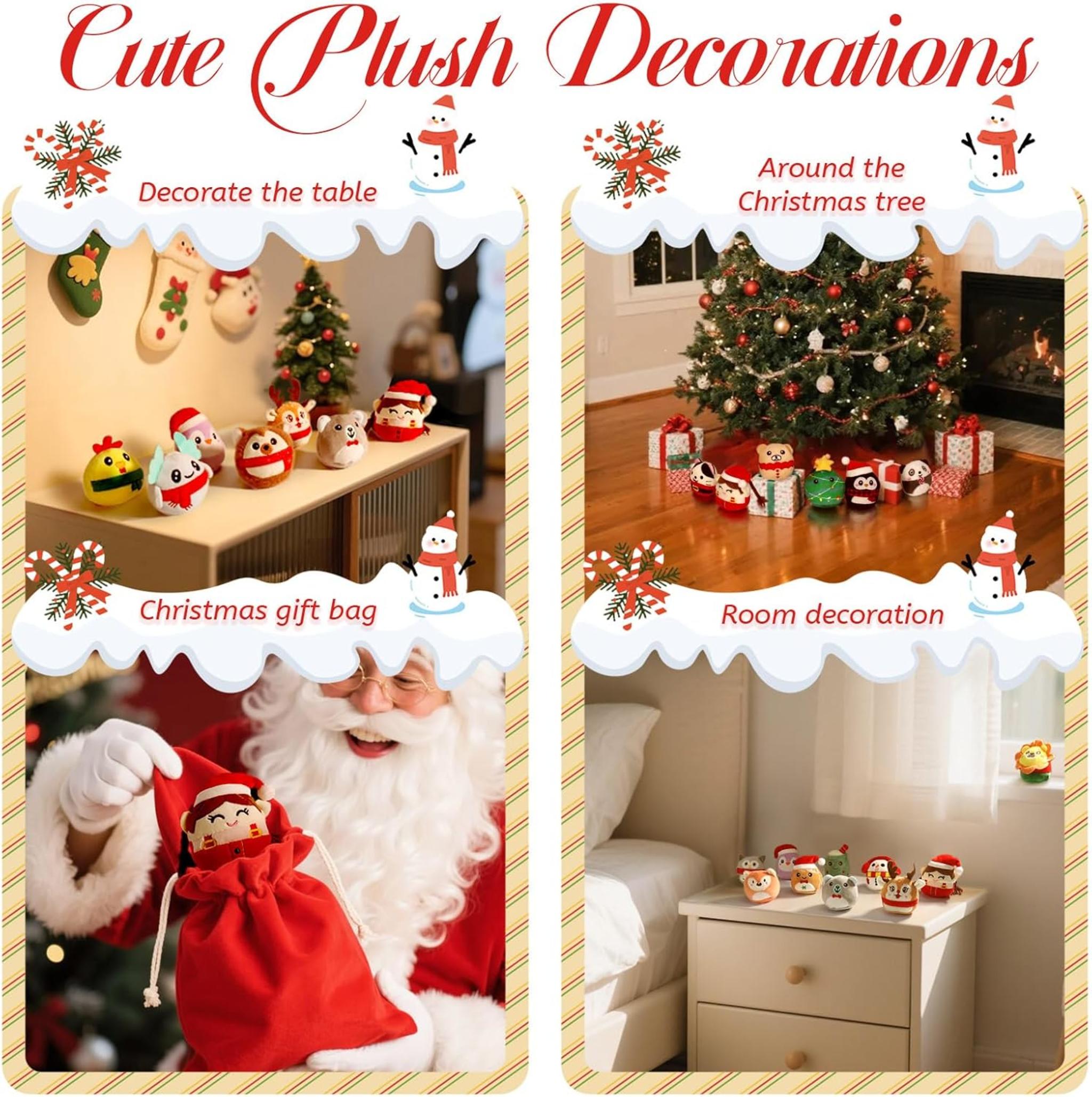 2025 Christmas Advent Calendar with 24 Mini Plush Toys – 3.15" Squishy Stuffed Animals