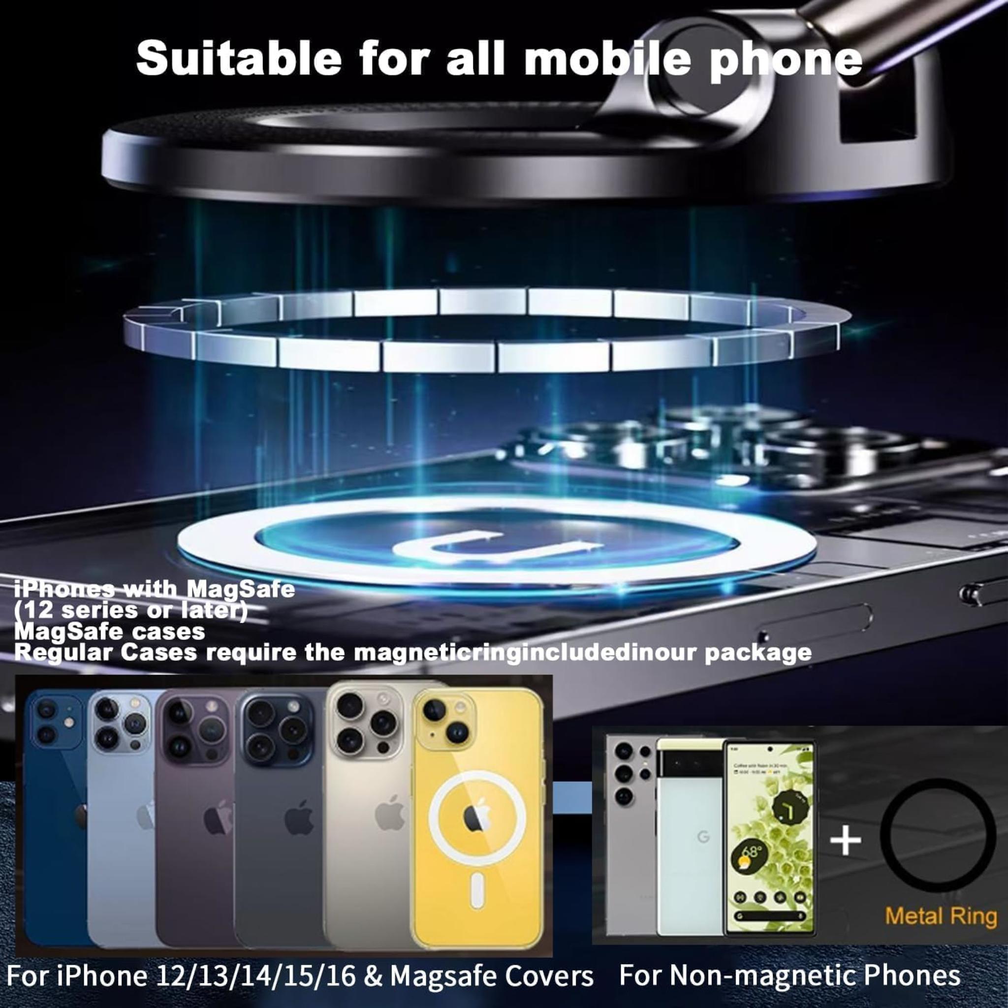 360° Vacuum Magnetic Phone Holder - Foldable Multi-Surface Mount