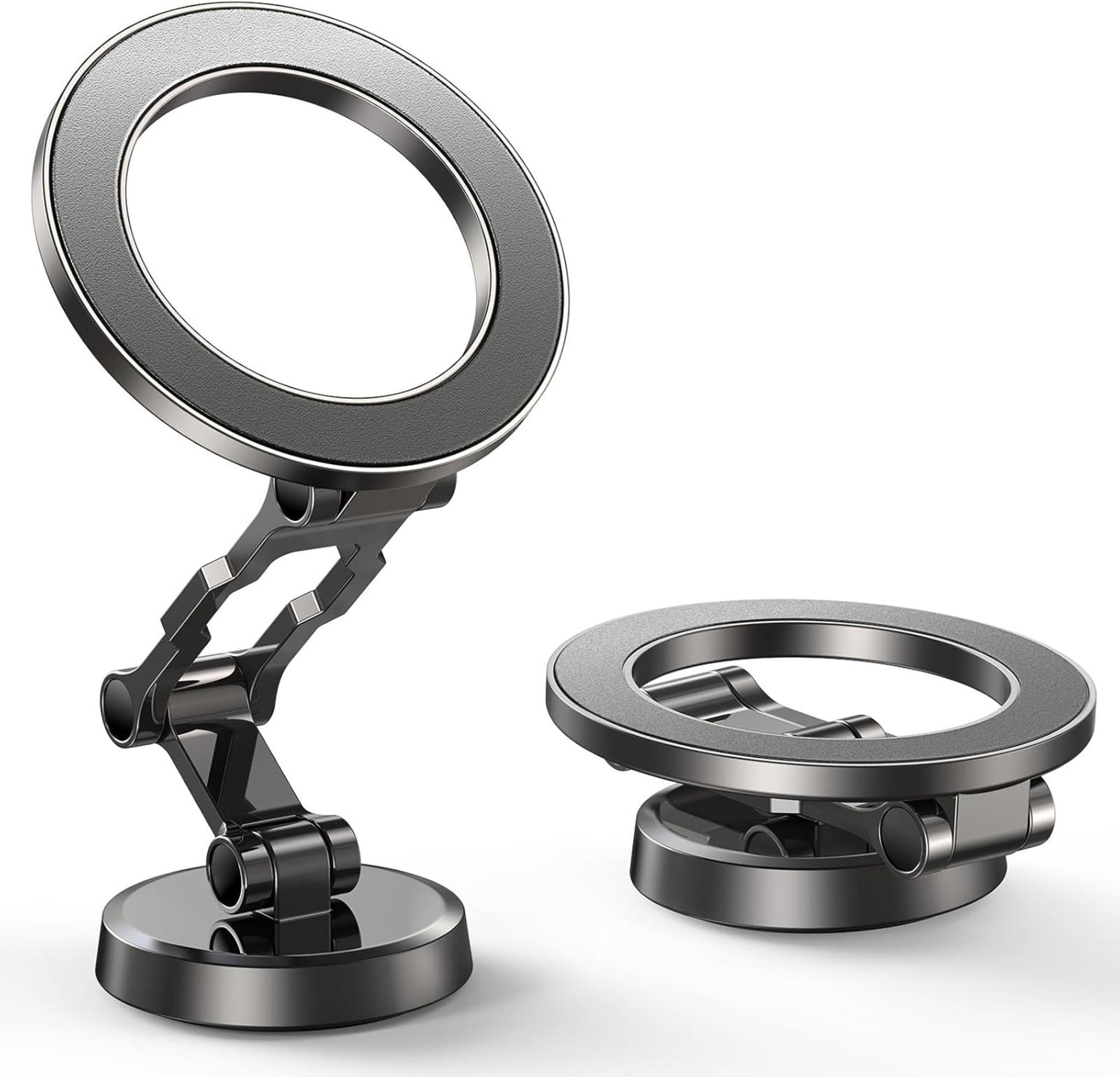 All-Metal Tri-Fold Magnetic Car Phone Mount with 360° Rotation & Super Strong Magnet