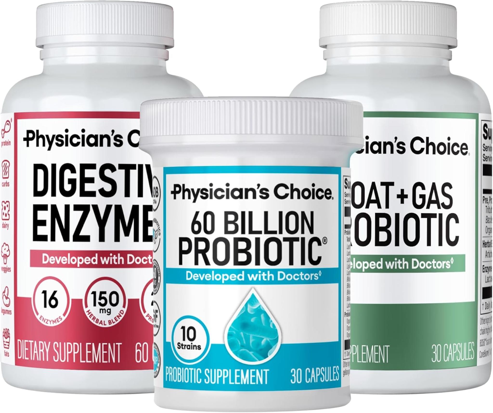 60 Billion Probiotic Bundle with Digestive Enzymes for Gut Health Support