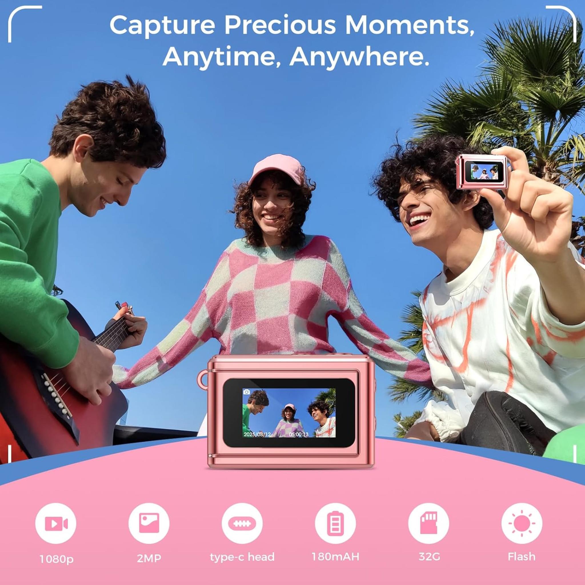 Mini Keychain Digital Camera, 2MP 1080P Pocket Camera