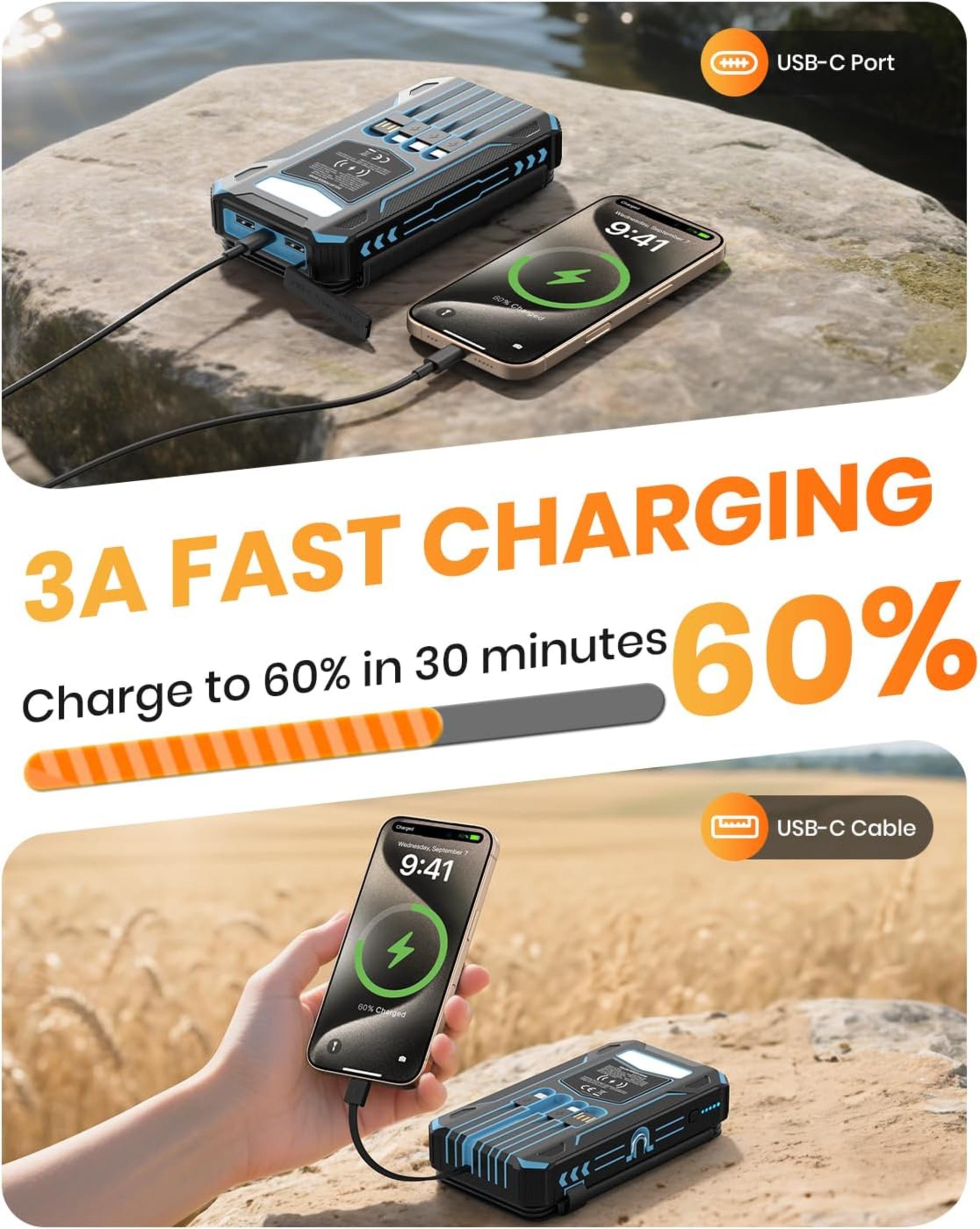 48000mAh Solar Power Bank with Wireless Charging