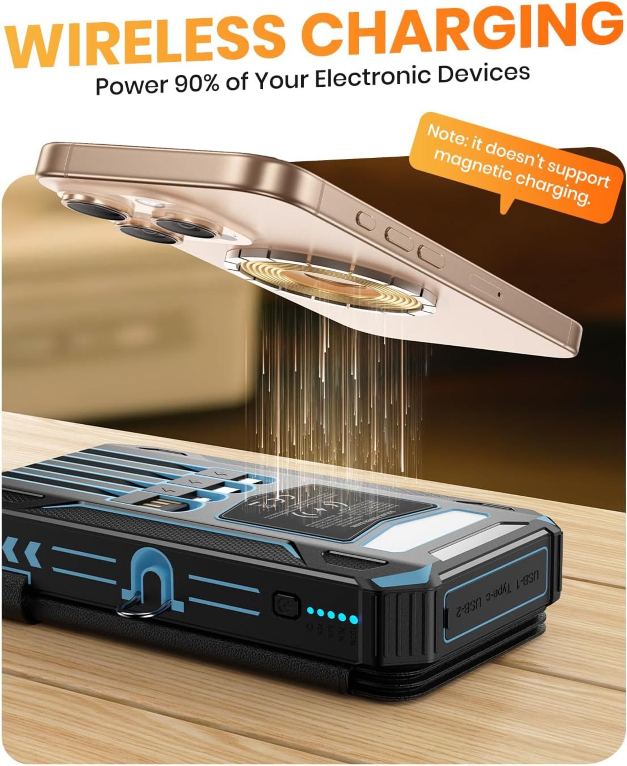 48000mAh Solar Power Bank with Wireless Charging