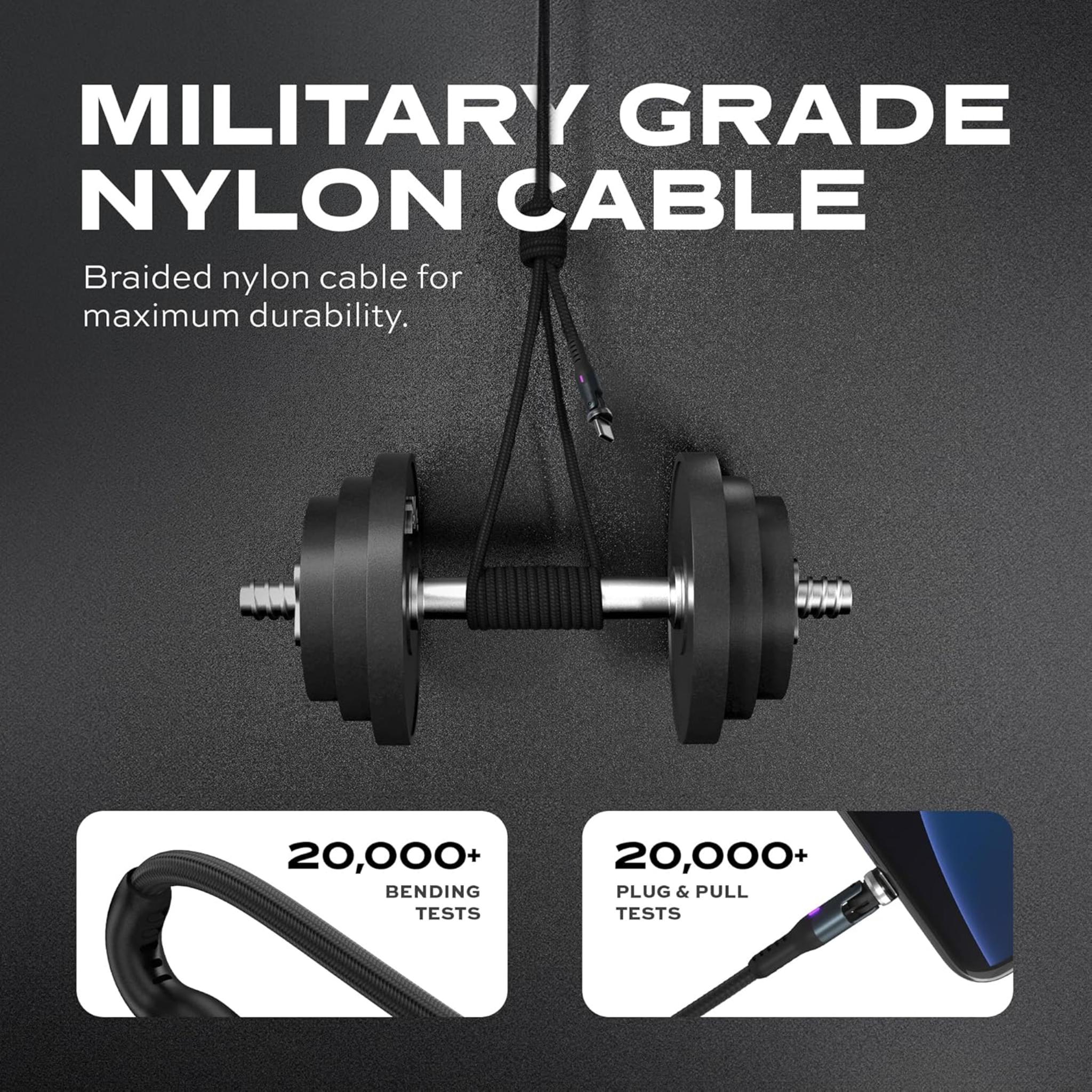 360 Pro Magnetic Charging Cable - 100W Fast Charging 3-in-1 Type C Cable