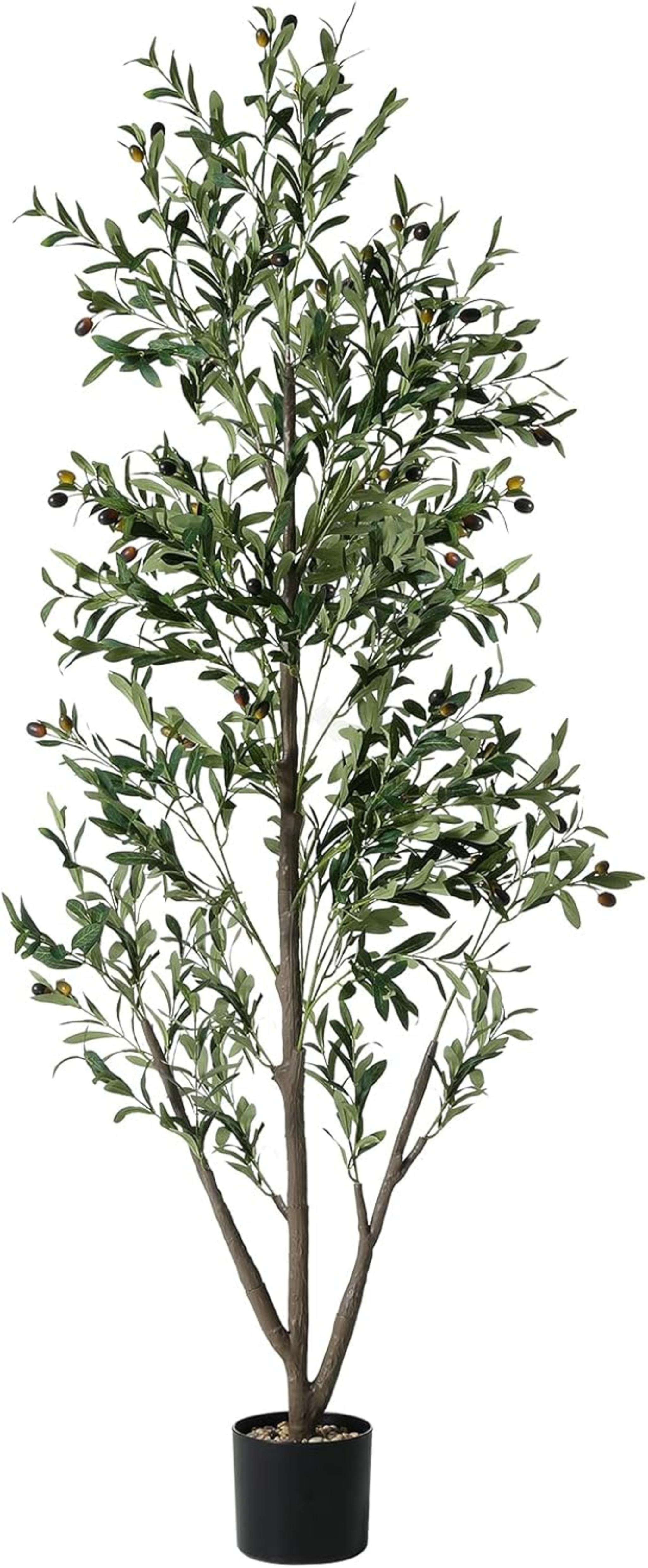 5FT Artificial Olive Tree with LED Lights, Moss and Planter - Indoor Home Decor