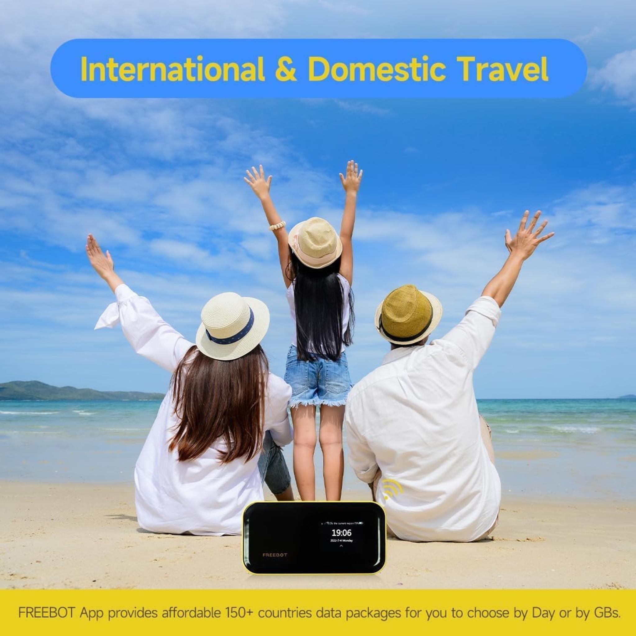 Global Portable WiFi Hotspot for 150+ Countries, No SIM Card, High Speed 4G LTE, 10 Devices