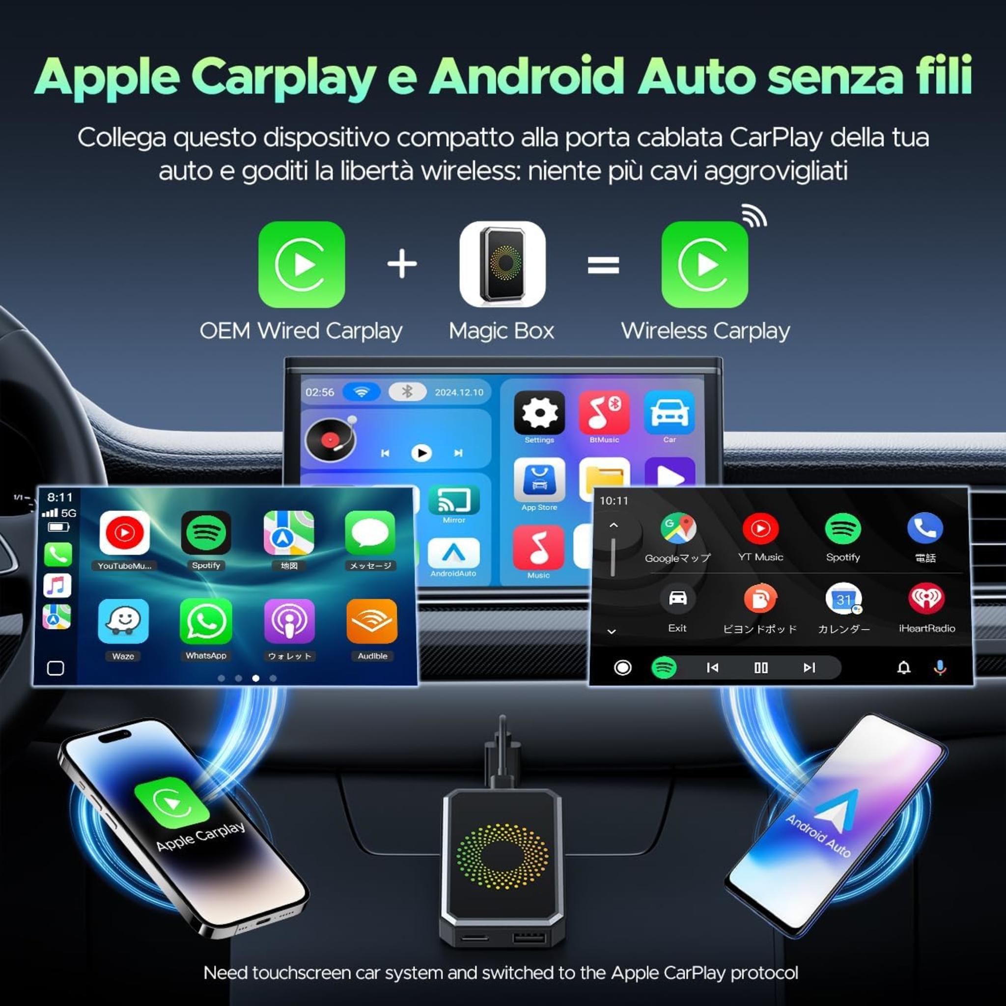 3-in-1 Wireless CarPlay Adapter with Video Streaming & USB Support