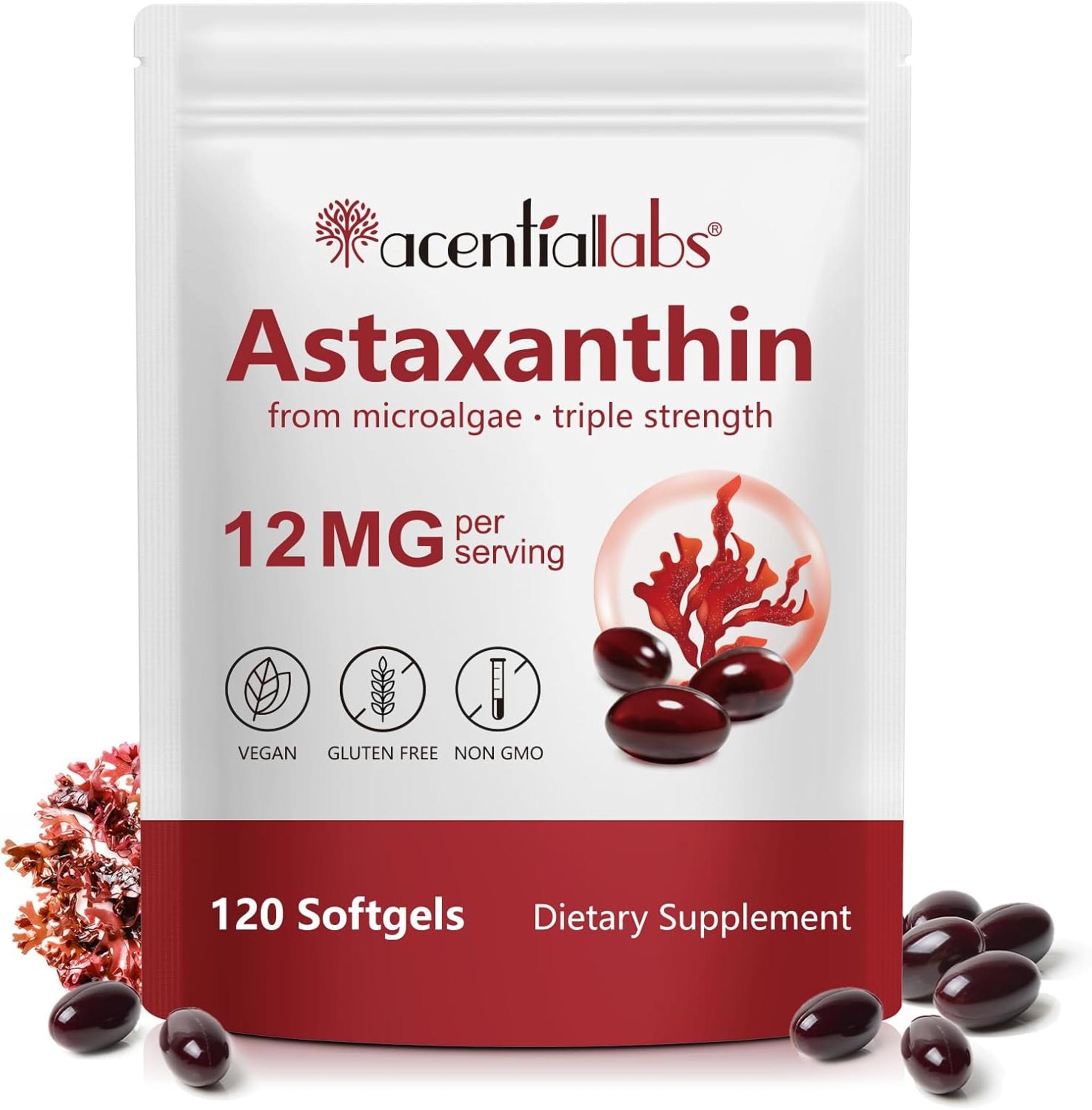12mg Premium Astaxanthin Softgels | Natural Antioxidant for Eye, Joint & Skin Health | 4 Month Supply