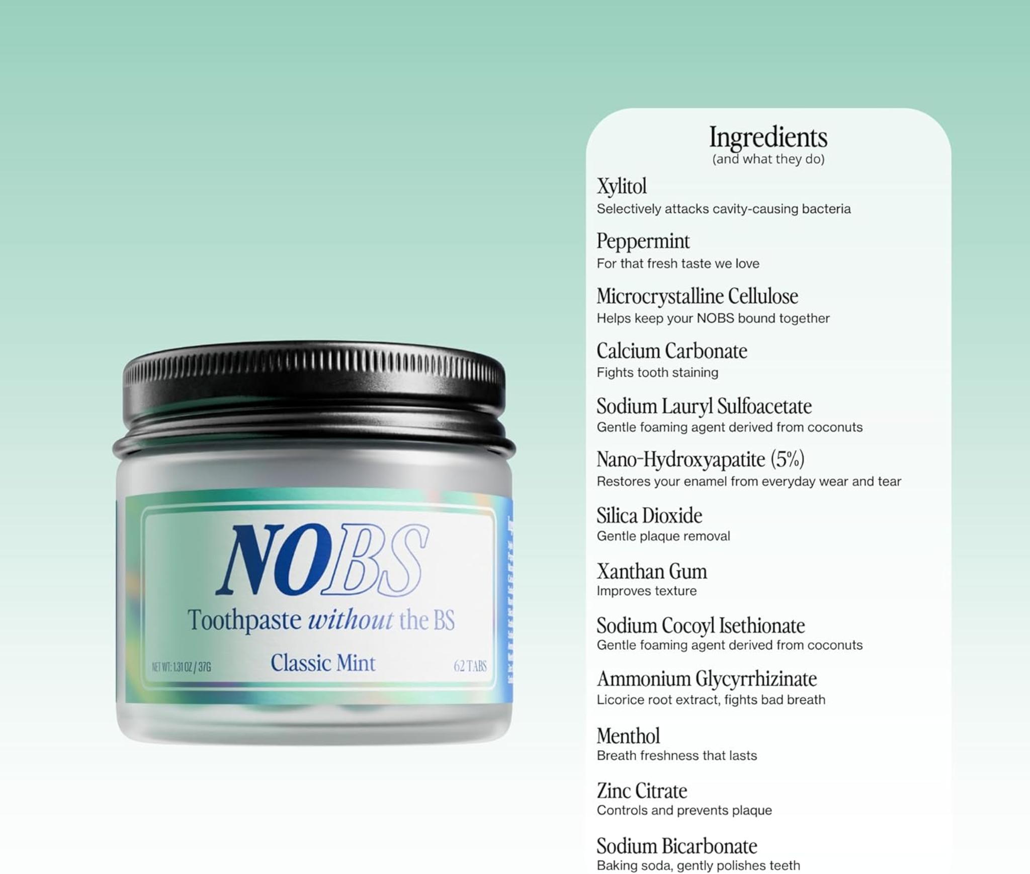 Fluoride-Free Toothpaste Tablets with Nano Hydroxyapatite