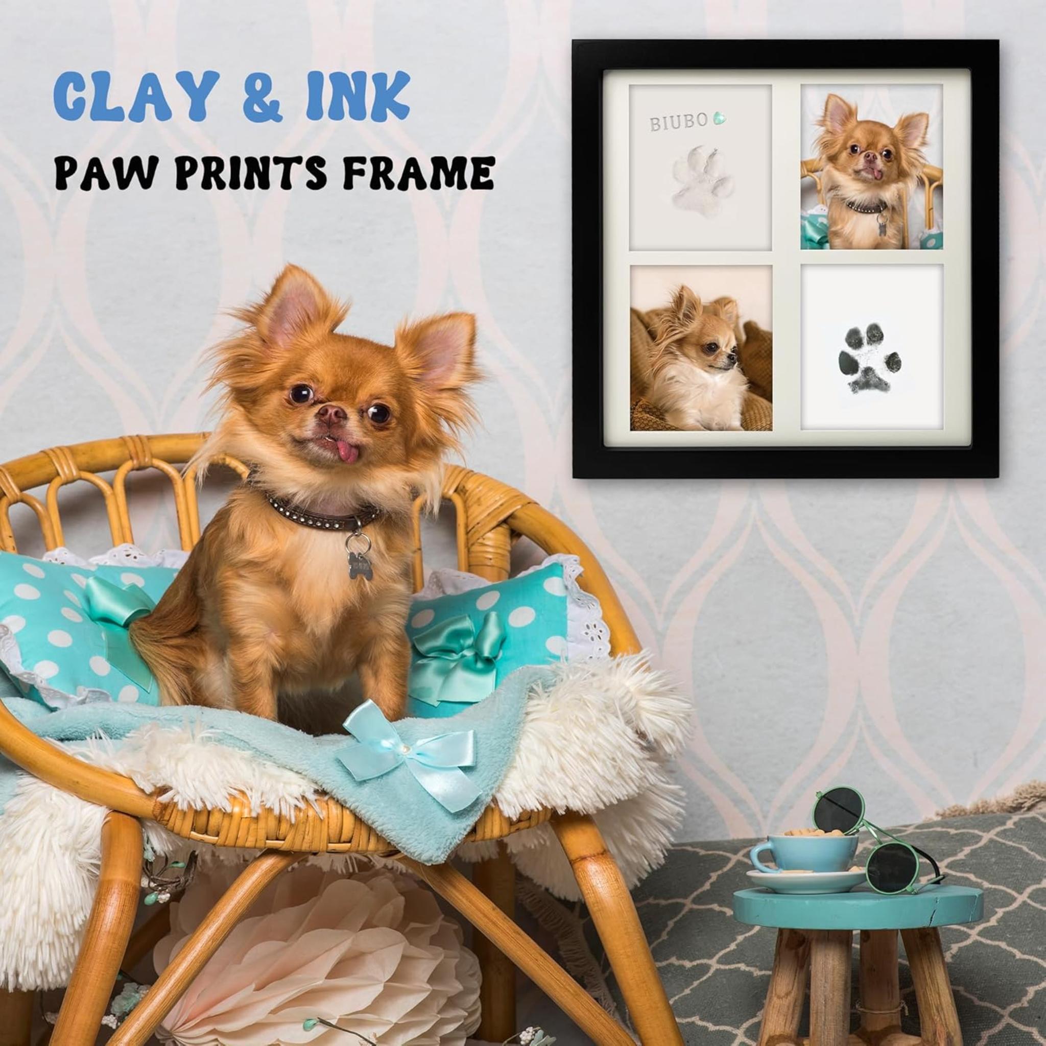 Ink & Clay Paw Print Kit for Pets with Keepsake Frame
