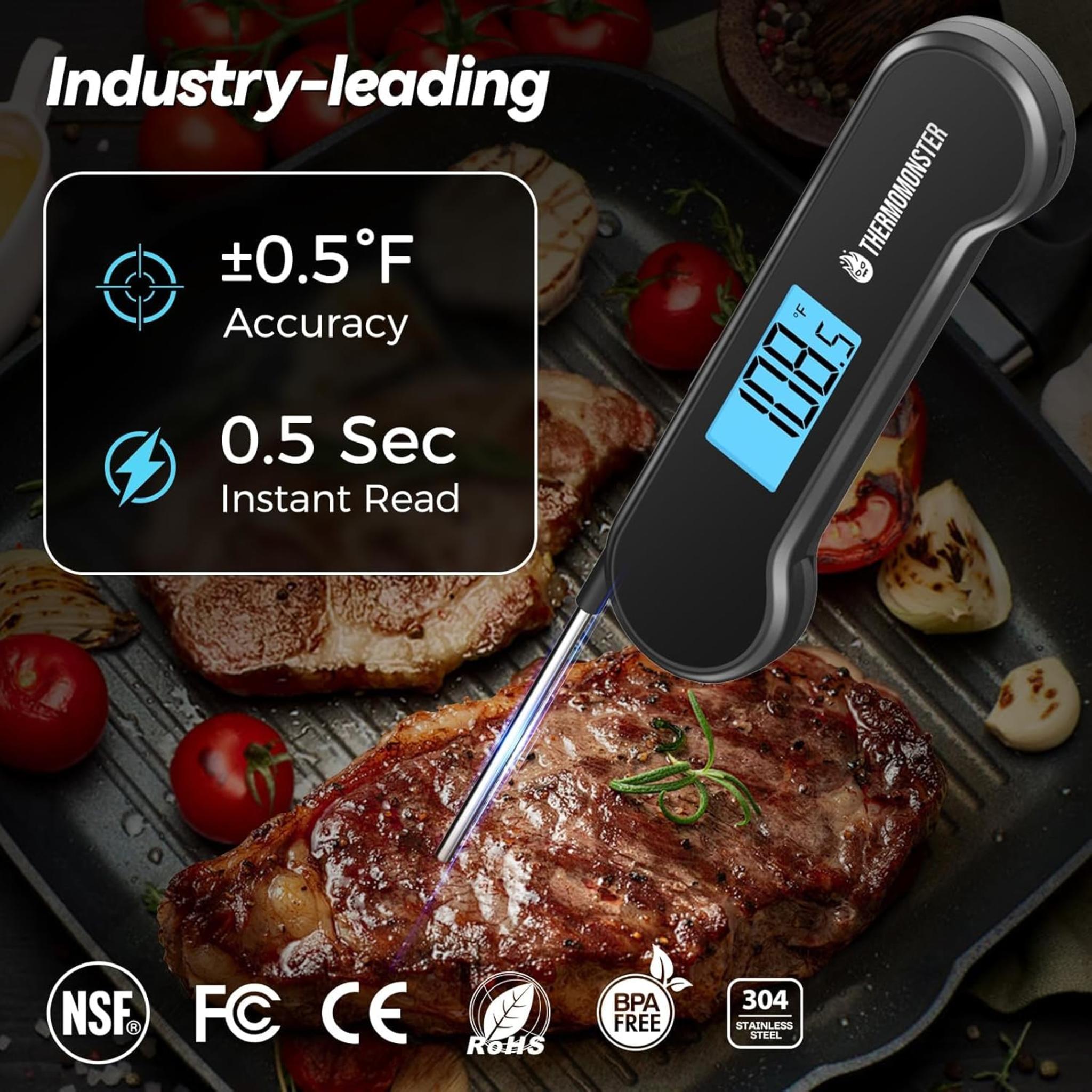 0.5 Second Instant Read Digital Meat Thermometer with ±0.5℉ Precision