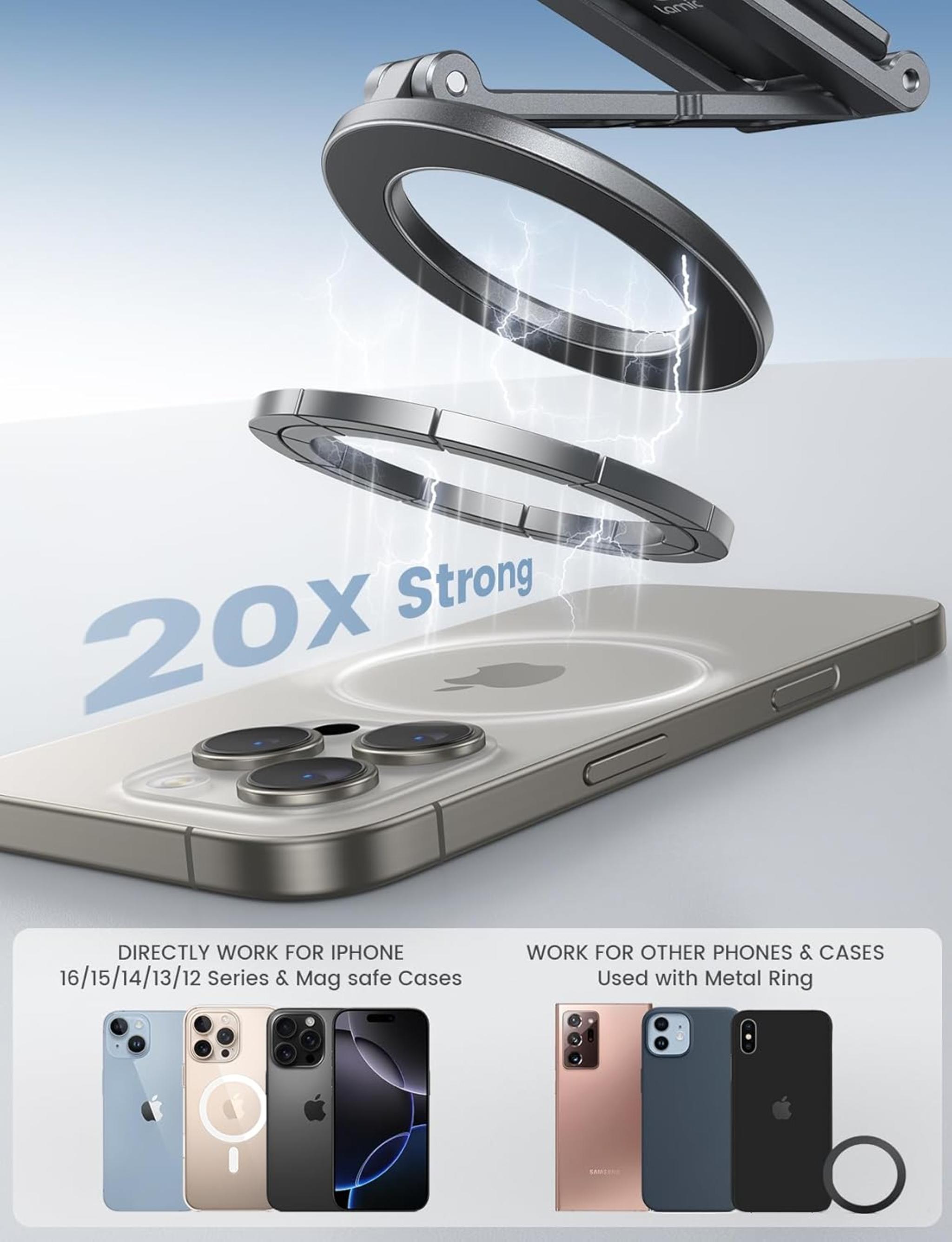 Ultra-Compact Magnetic Phone Tripod Stand with 5-in-1 Design for Flexible Shooting