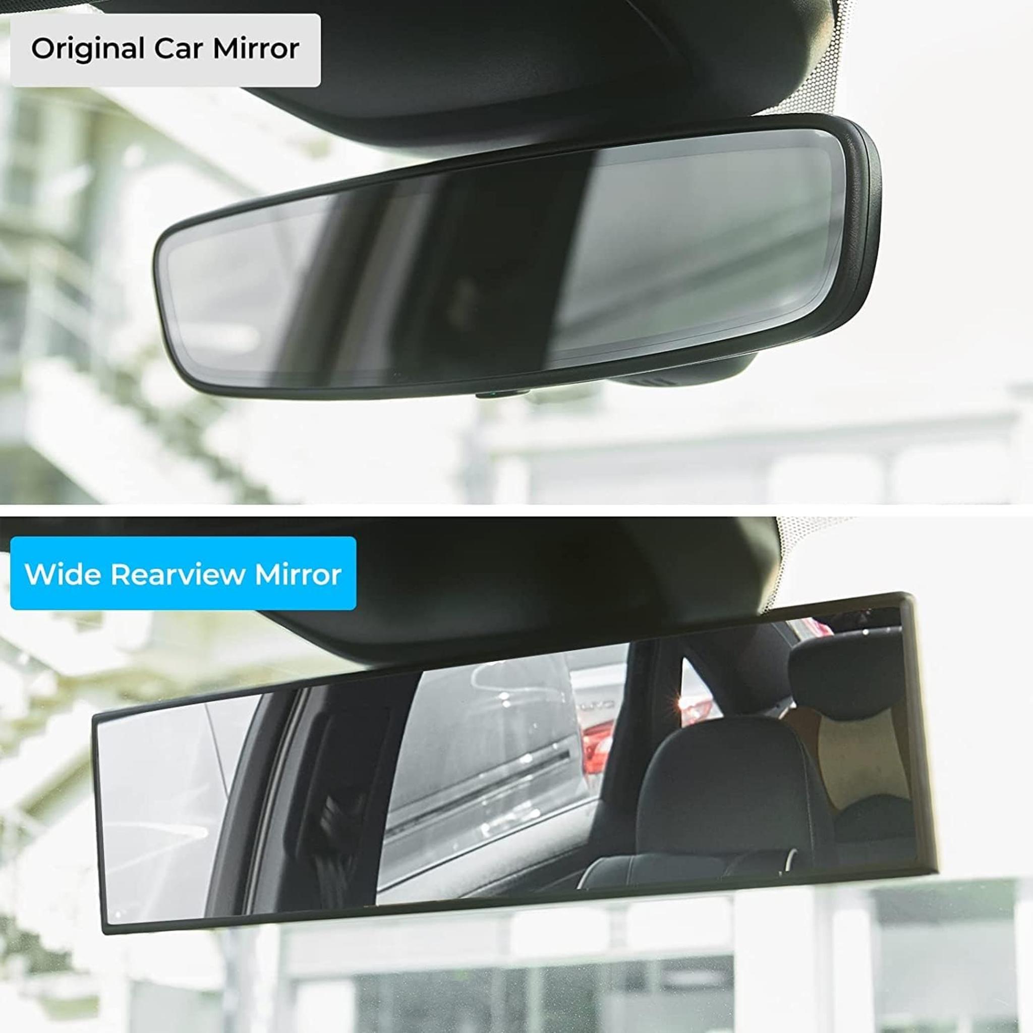 11.81 Inch Panoramic Convex Interior Clip-on Wide Angle Mirror for Car SUV Trucks
