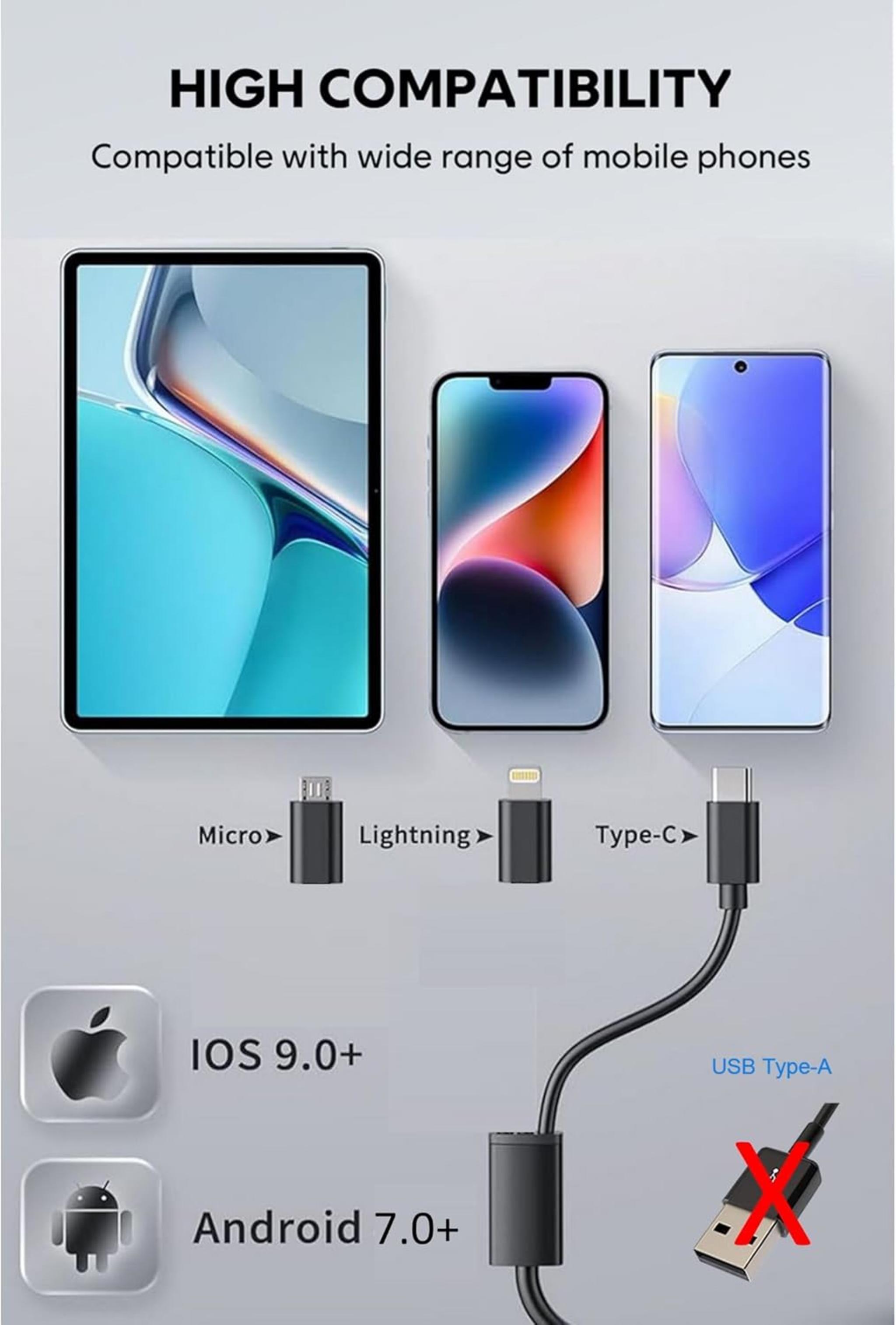 USB Digital Microscope with 50x-1600x Magnification, 1440P HD Camera, 8 LED Lights for iOS/Android