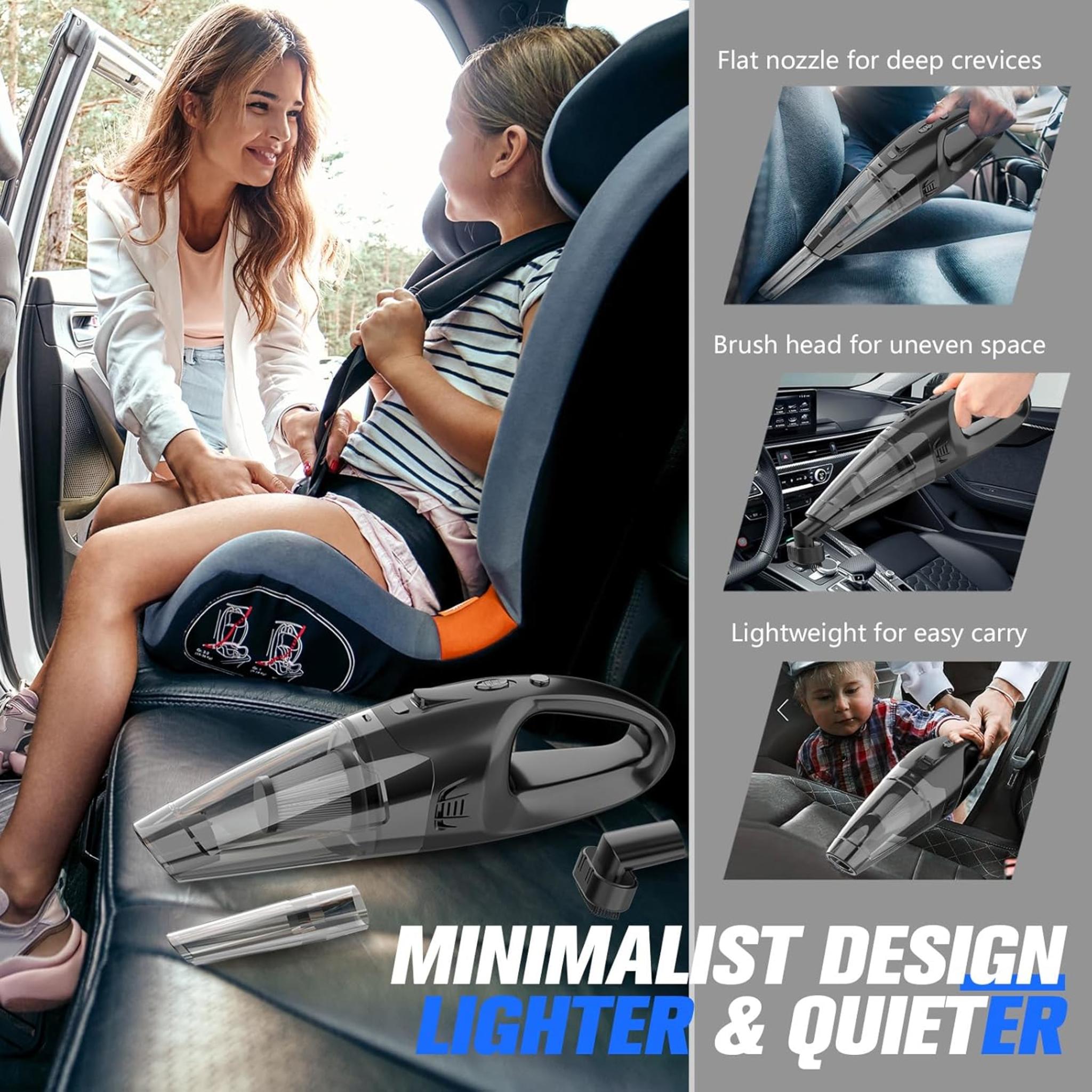 Cordless Handheld Vacuum with LED Light, USB Charging, 1.65Lbs Lightweight for Car/Home/Pet