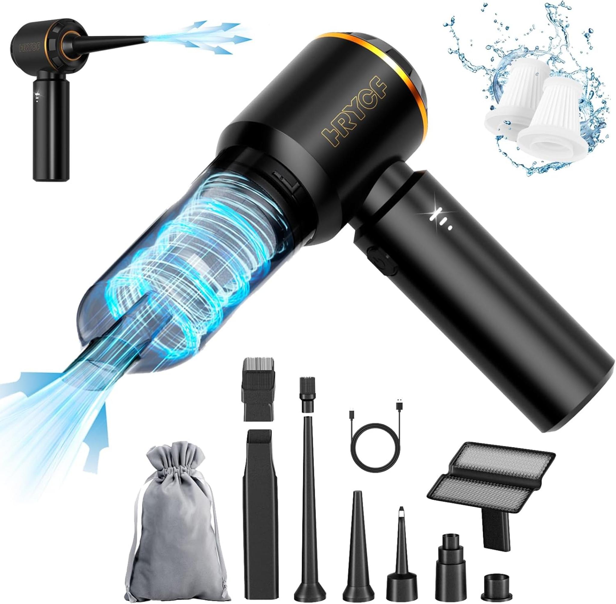 4-in-1 Handheld Vacuum with 20000PA Suction, Wireless Portable Car Cleaner & Air Blower