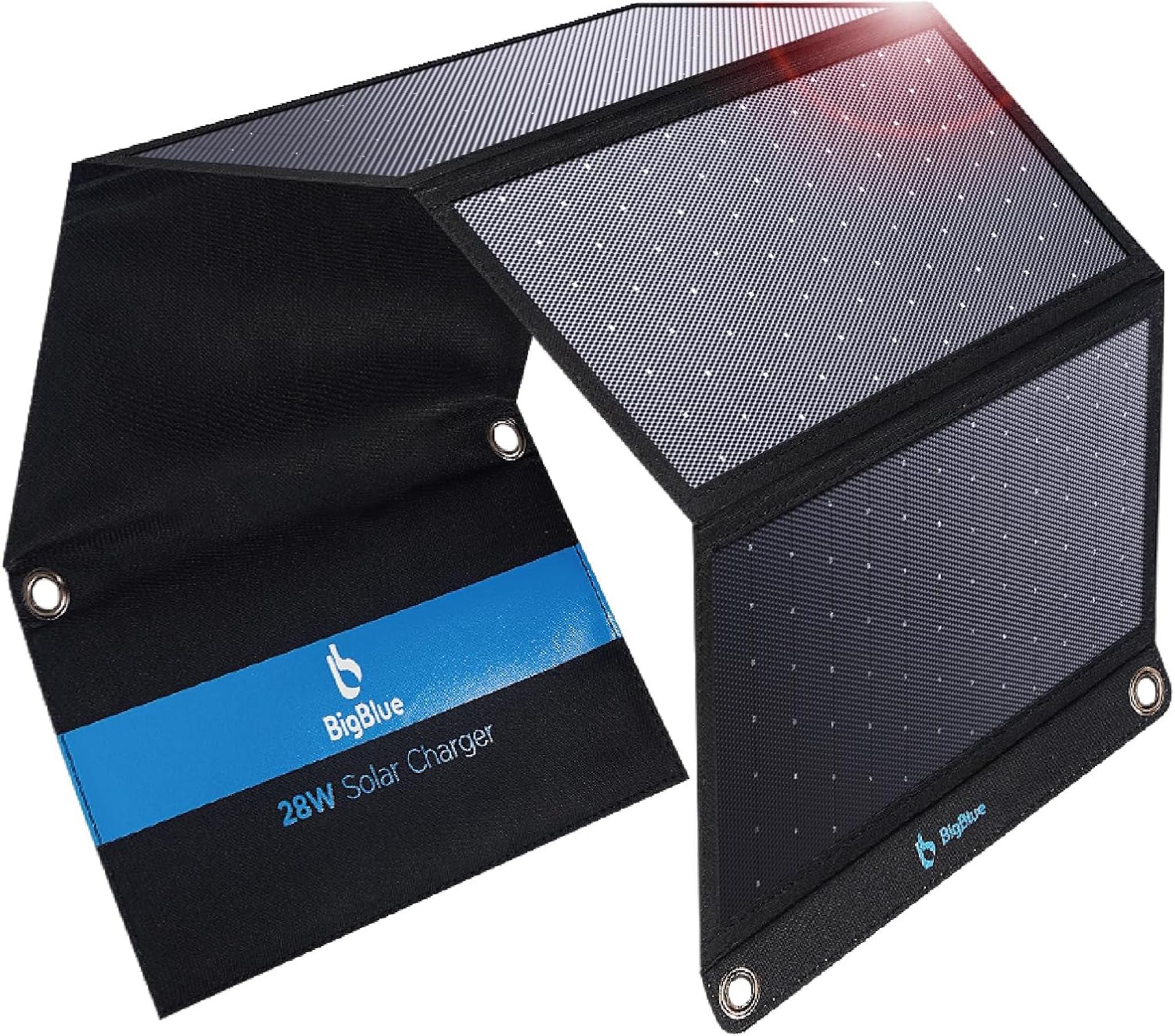 28W Solar Panel Charger with Triple USB Ports, Portable Solar Charger for Outdoor & Emergency Use