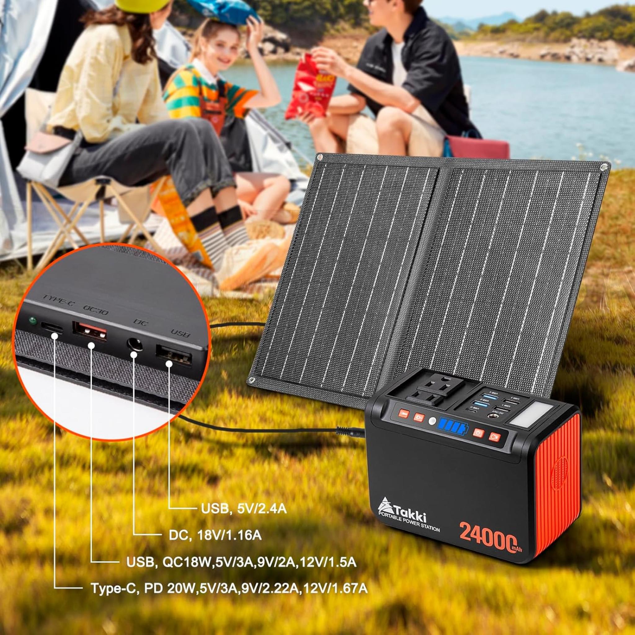 120W Peak Solar Generator with 21W Panel, 88Wh Portable Power Station