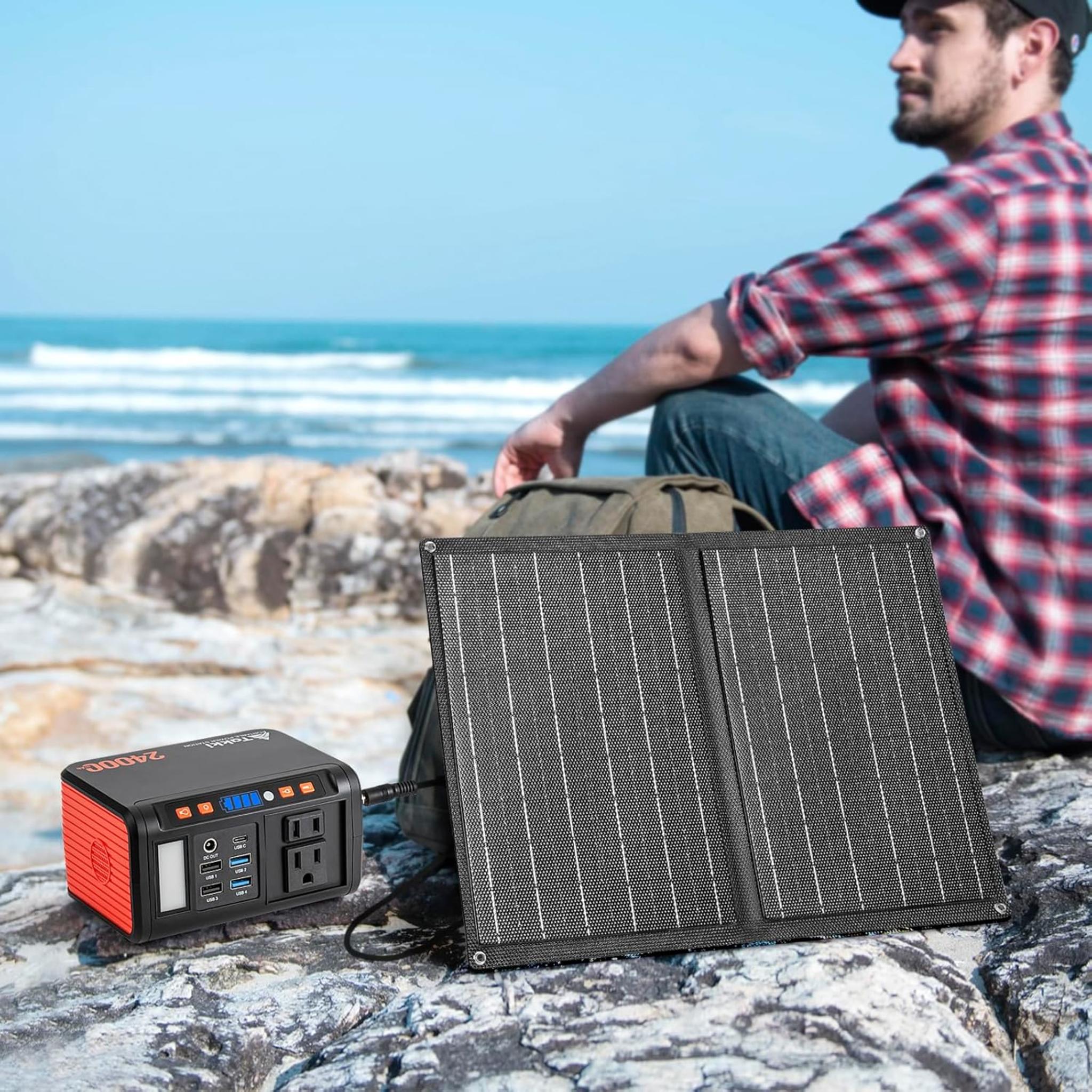 120W Peak Solar Generator with 21W Panel, 88Wh Portable Power Station