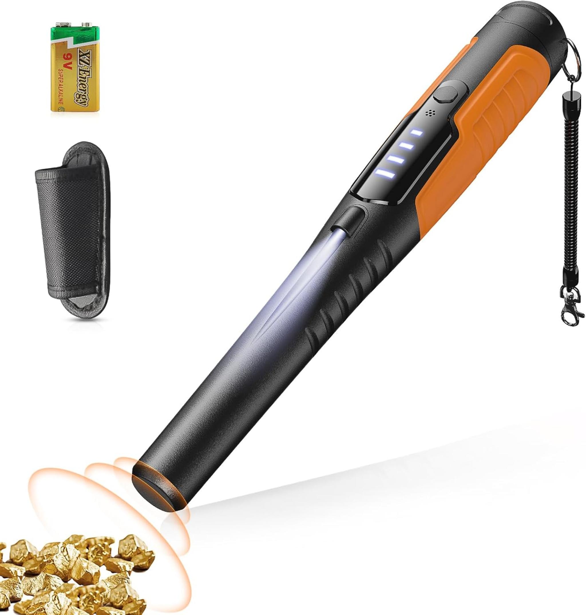 Waterproof Metal Detector Pinpointer with LCD Display, 360° Side-Scan & 4 Detection Modes