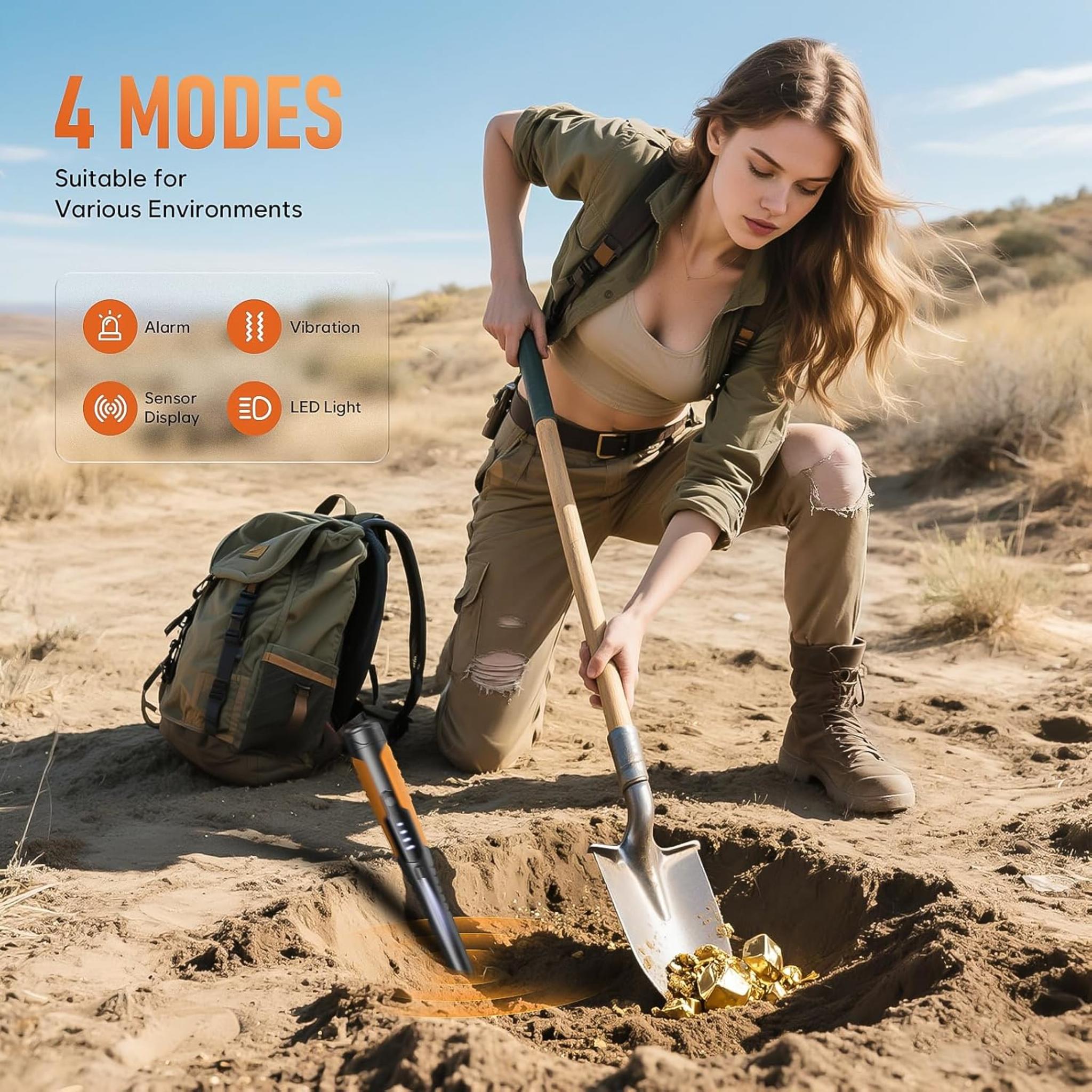 Waterproof Metal Detector Pinpointer with LCD Display