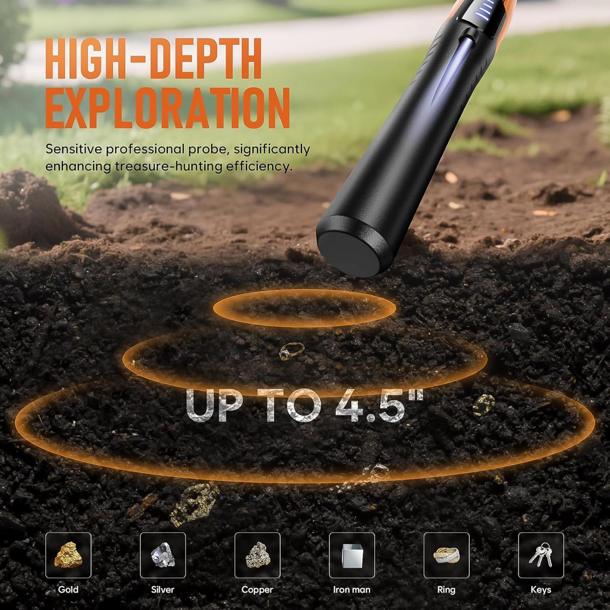 Waterproof Metal Detector Pinpointer with LCD Display