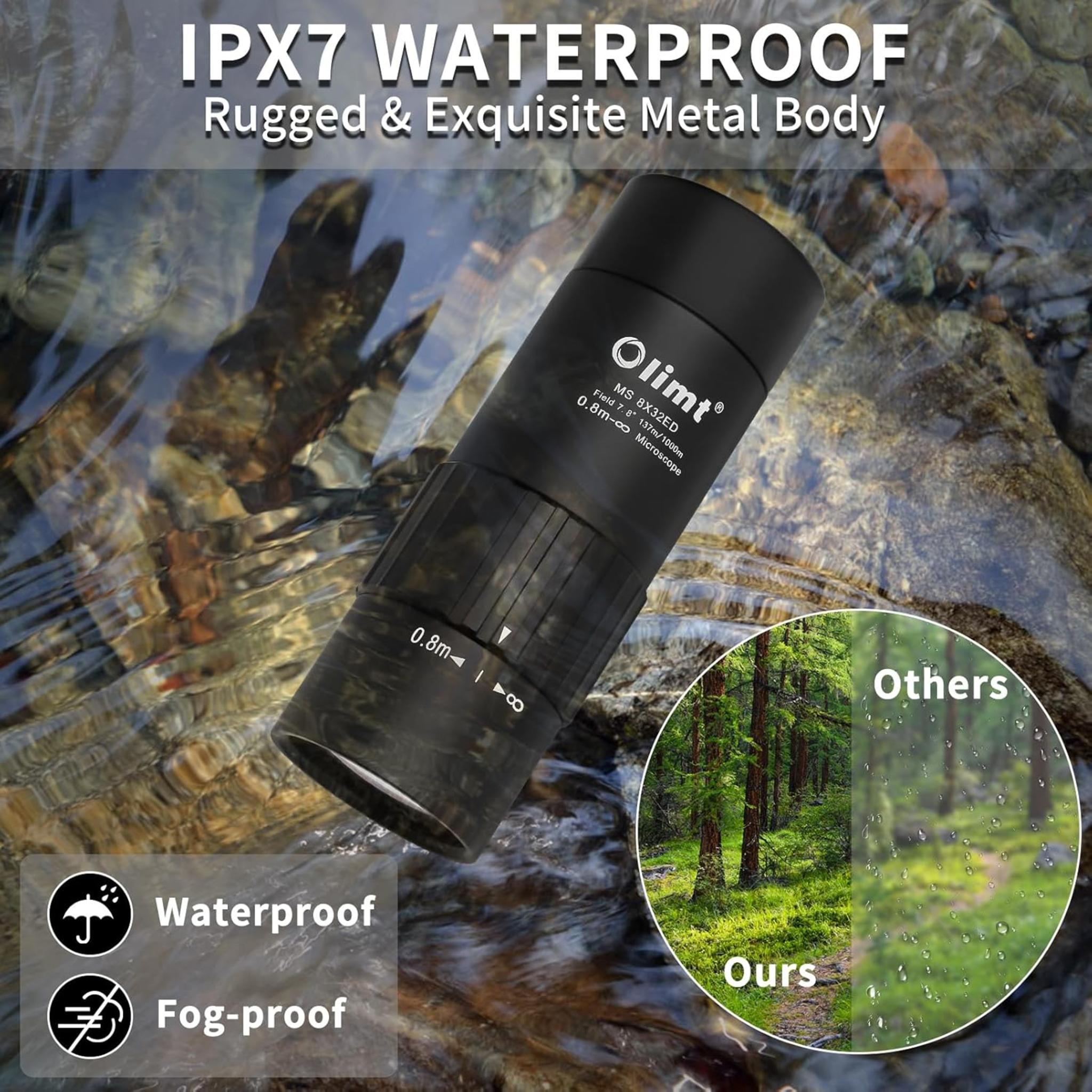 8x32 Mini Pocket Monocular - Superior Optics & Waterproof