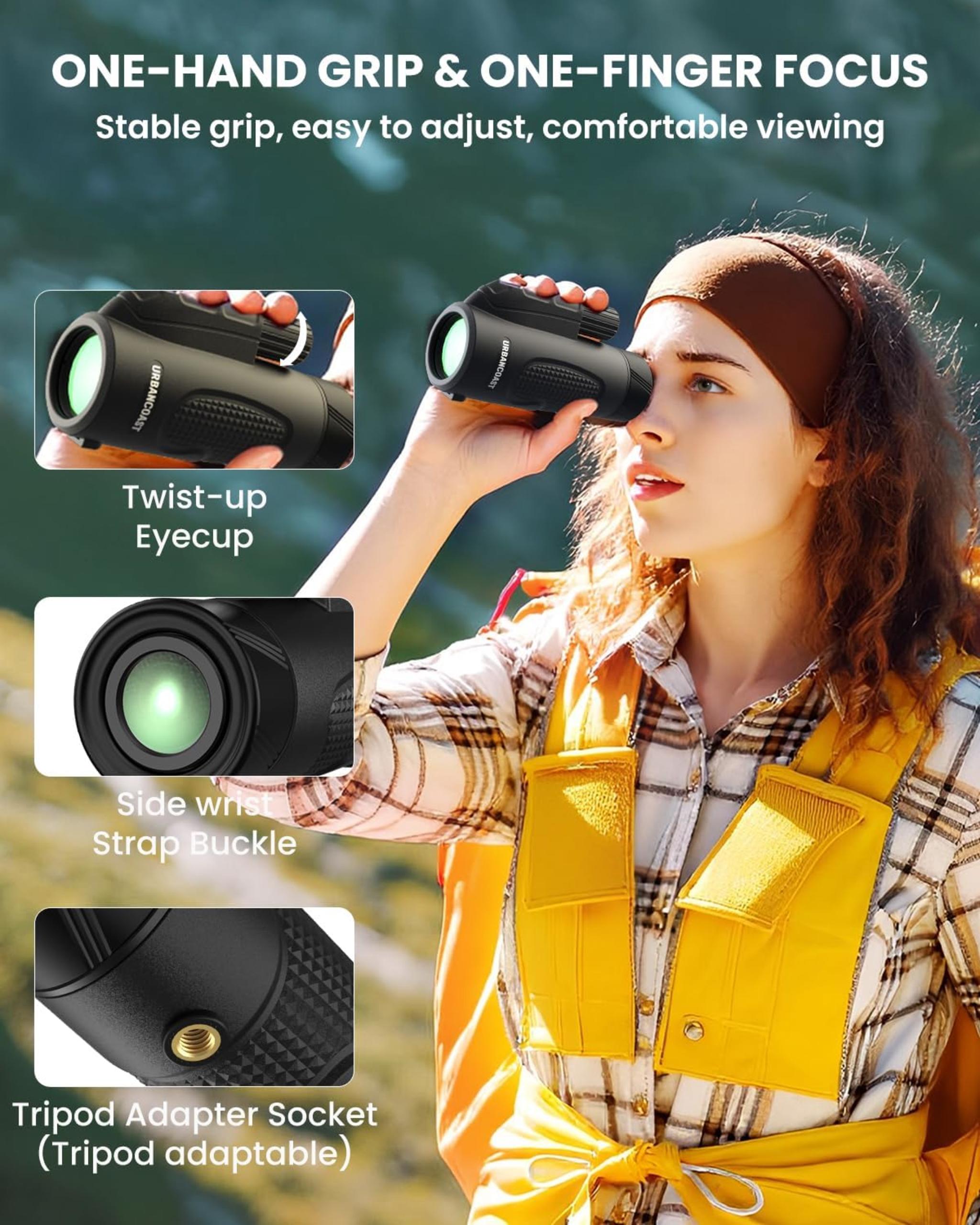 8x32 High Power Monocular Telescope - Waterproof, BAK4 Prism, FMC Lens