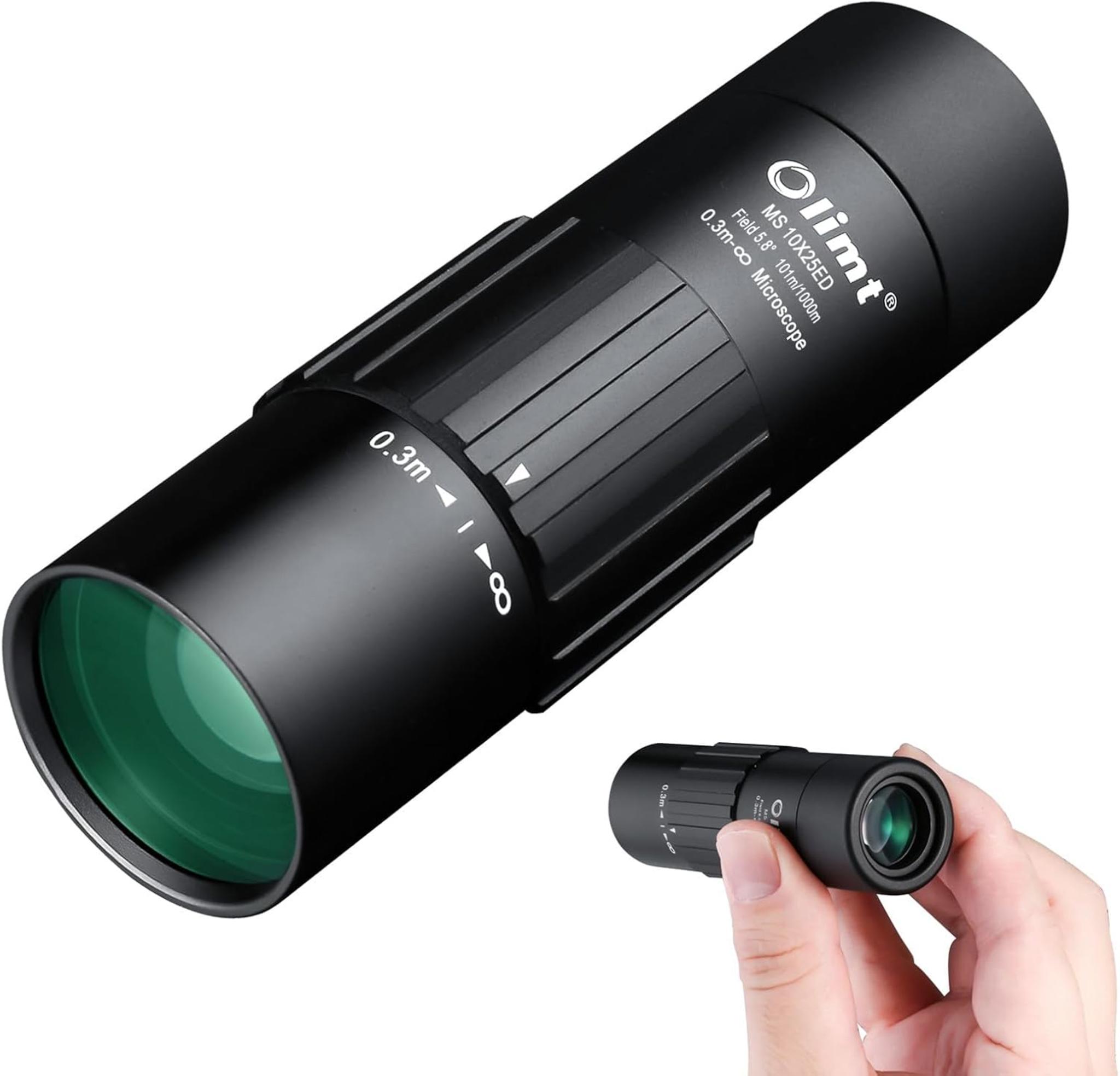 10x25 Compact Monocular Telescope, Waterproof Fogproof for Bird Watching Hiking