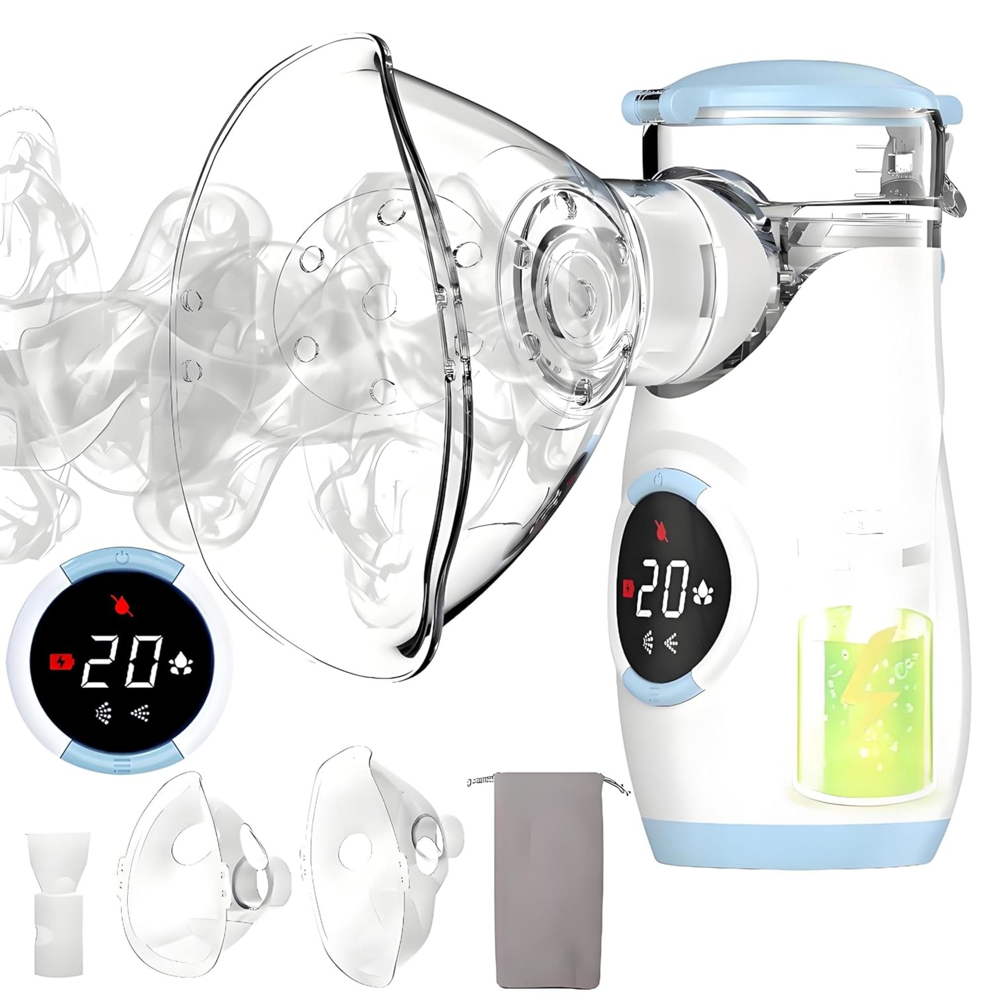 Portable Mesh Nebulizer with LED Display, Auto-Cleaning & Rechargeable Battery