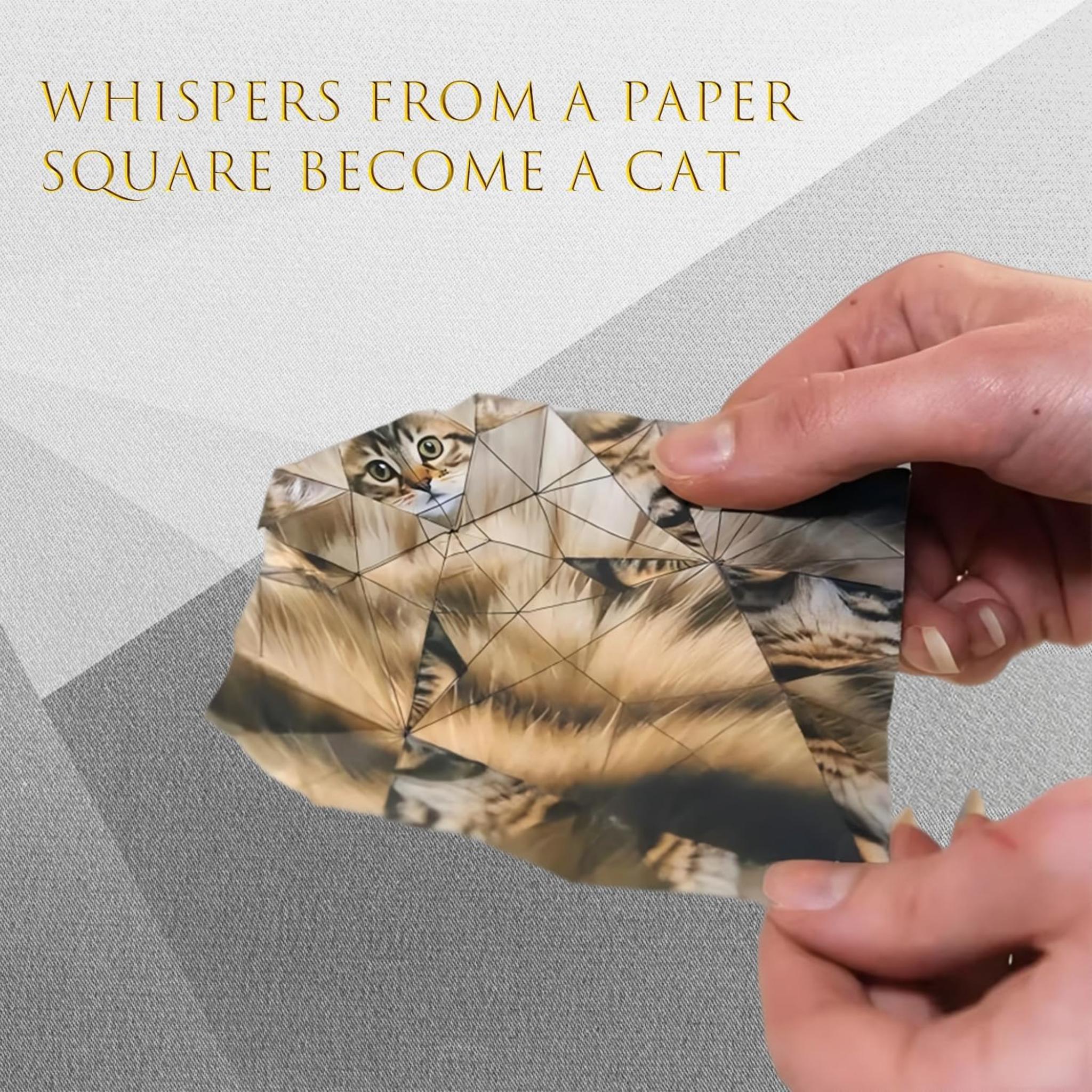 3D Origami Paper Cats Kit: 50 Sheets DIY Craft for Kids & Adults