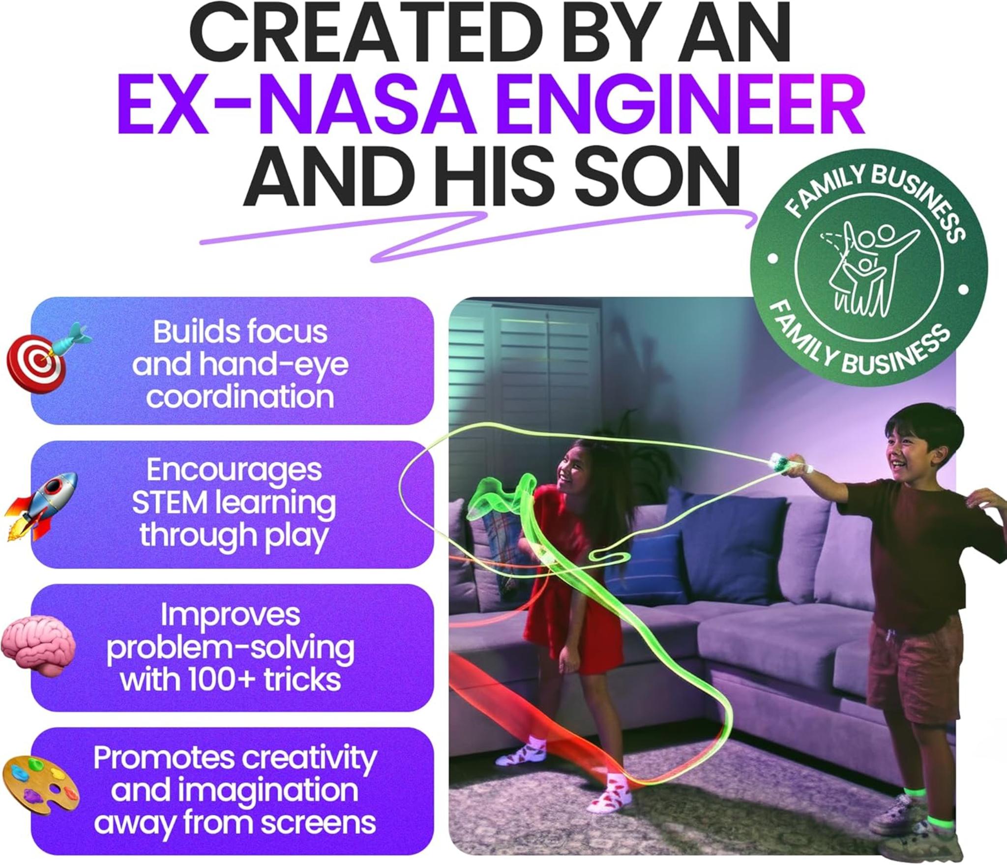 Glow-in-the-Dark String Toy with 100+ Tricks