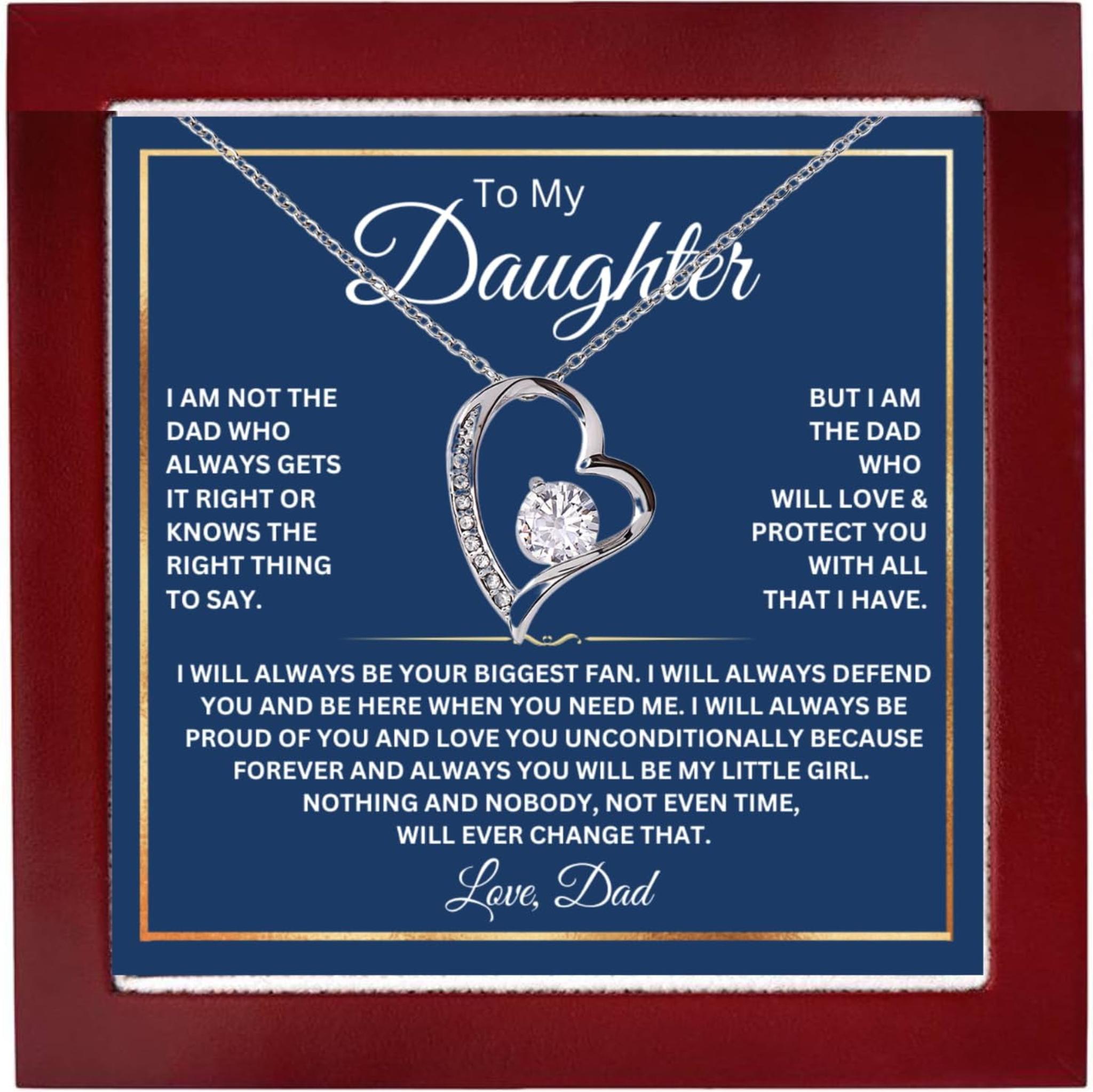 14K Gold Daughter Necklace with Heartfelt Message, Perfect Gift from Parents for Birthday or Graduation