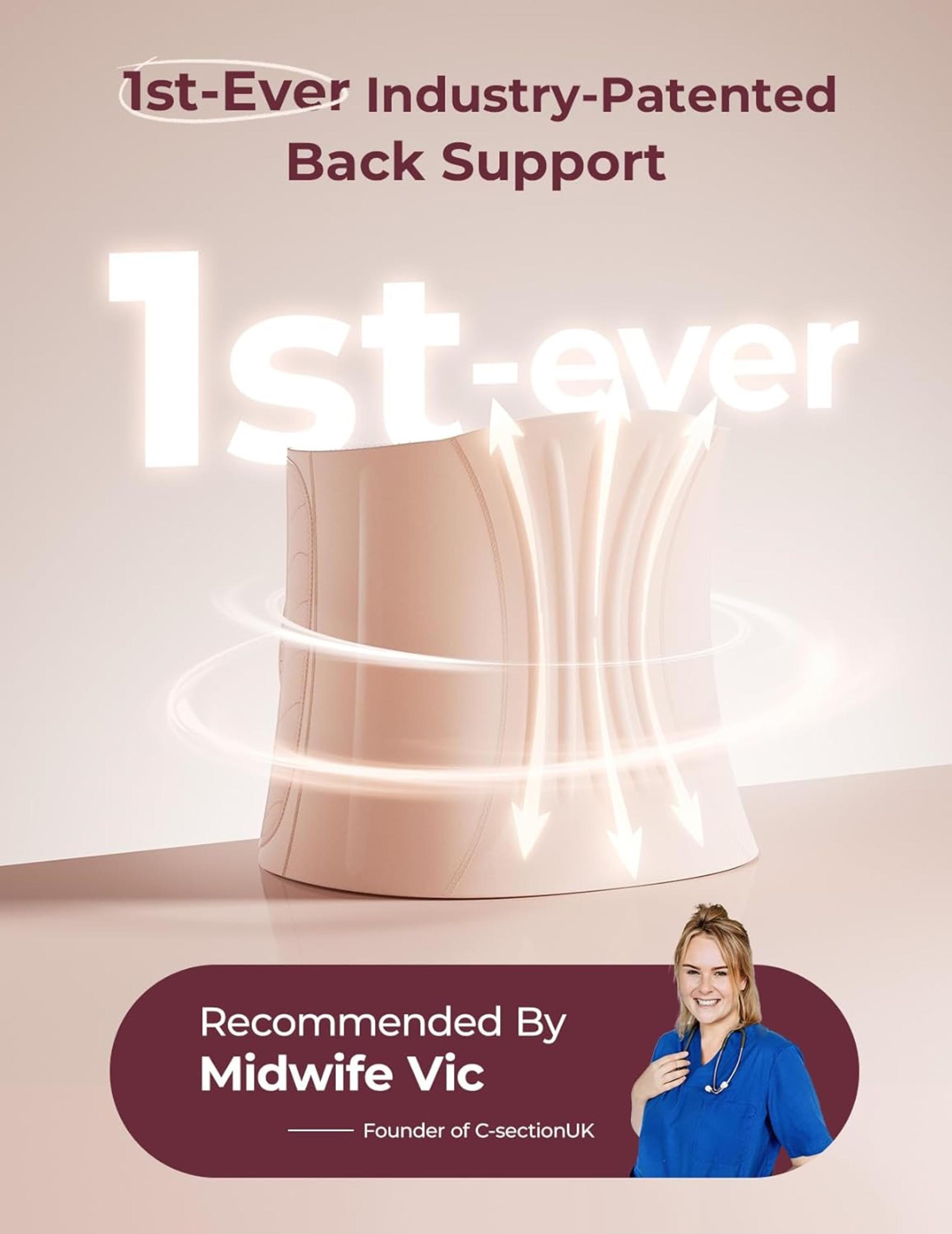 Postpartum Belly Band for Natural and C-Section Recovery with 3D Abdomen Lifting & Back Support